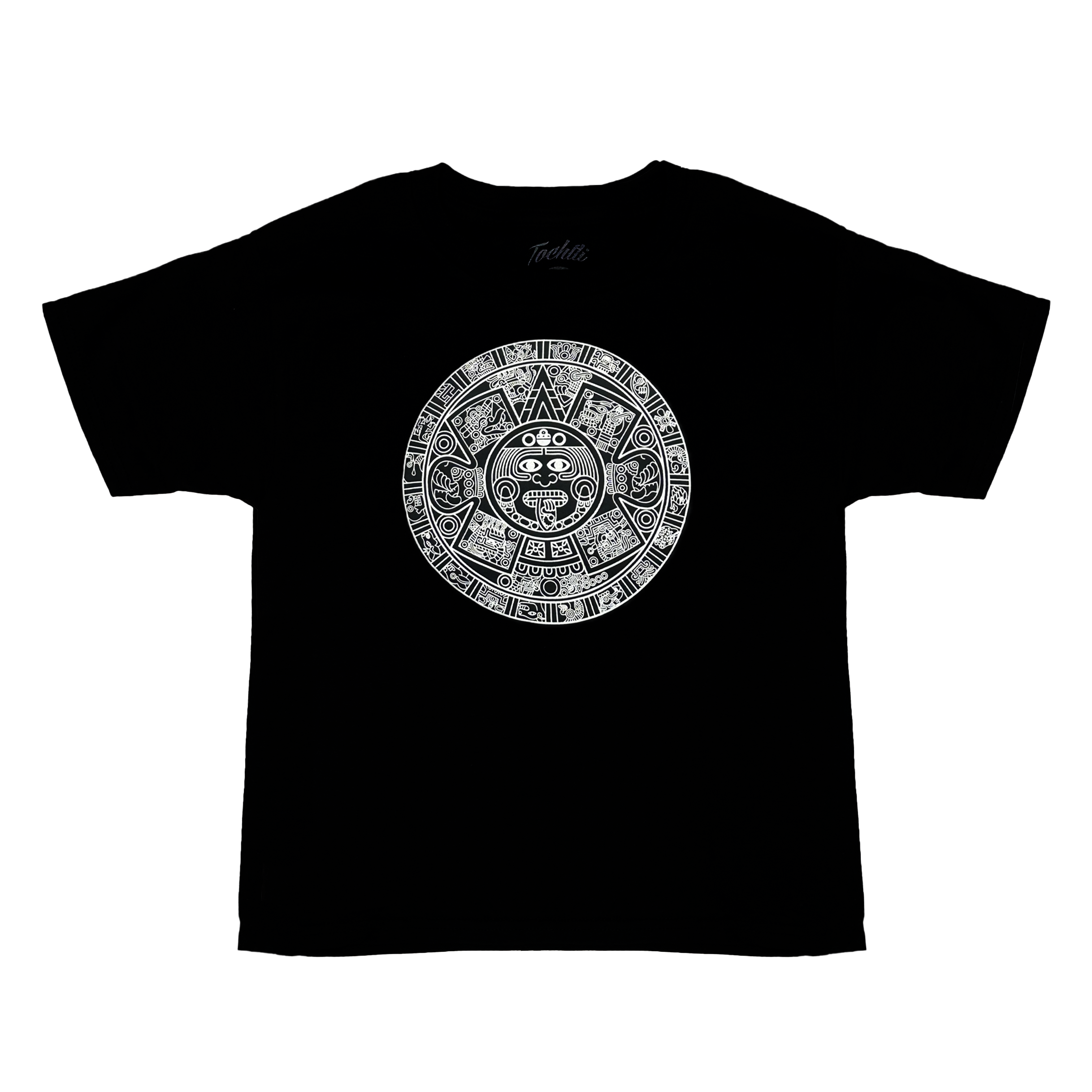 Babies Top - Aztec Calendar - Black