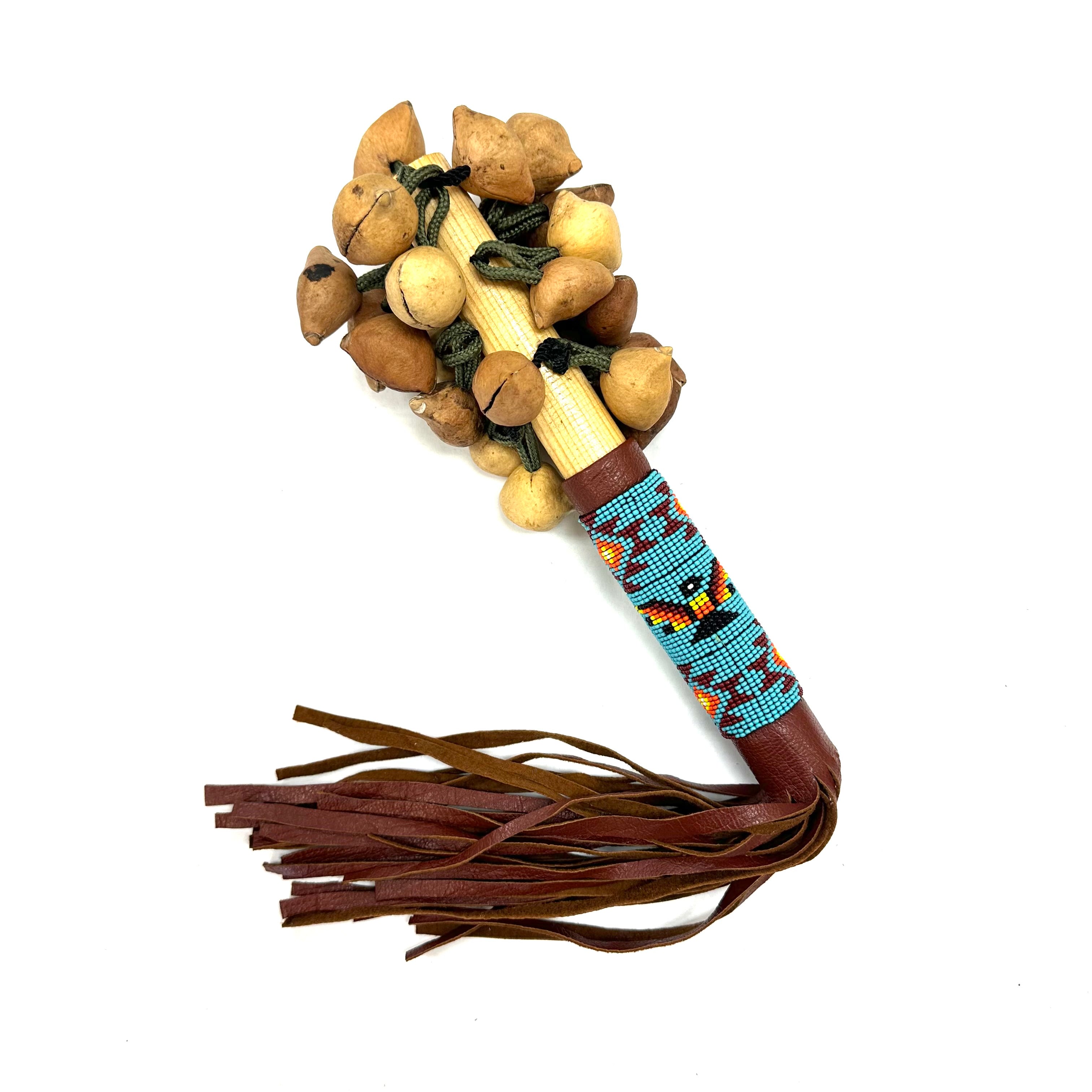 Dance - Sonaja (Rattle) - Ayoyotes w/ beads 54 – Tochtli Cultural Wear