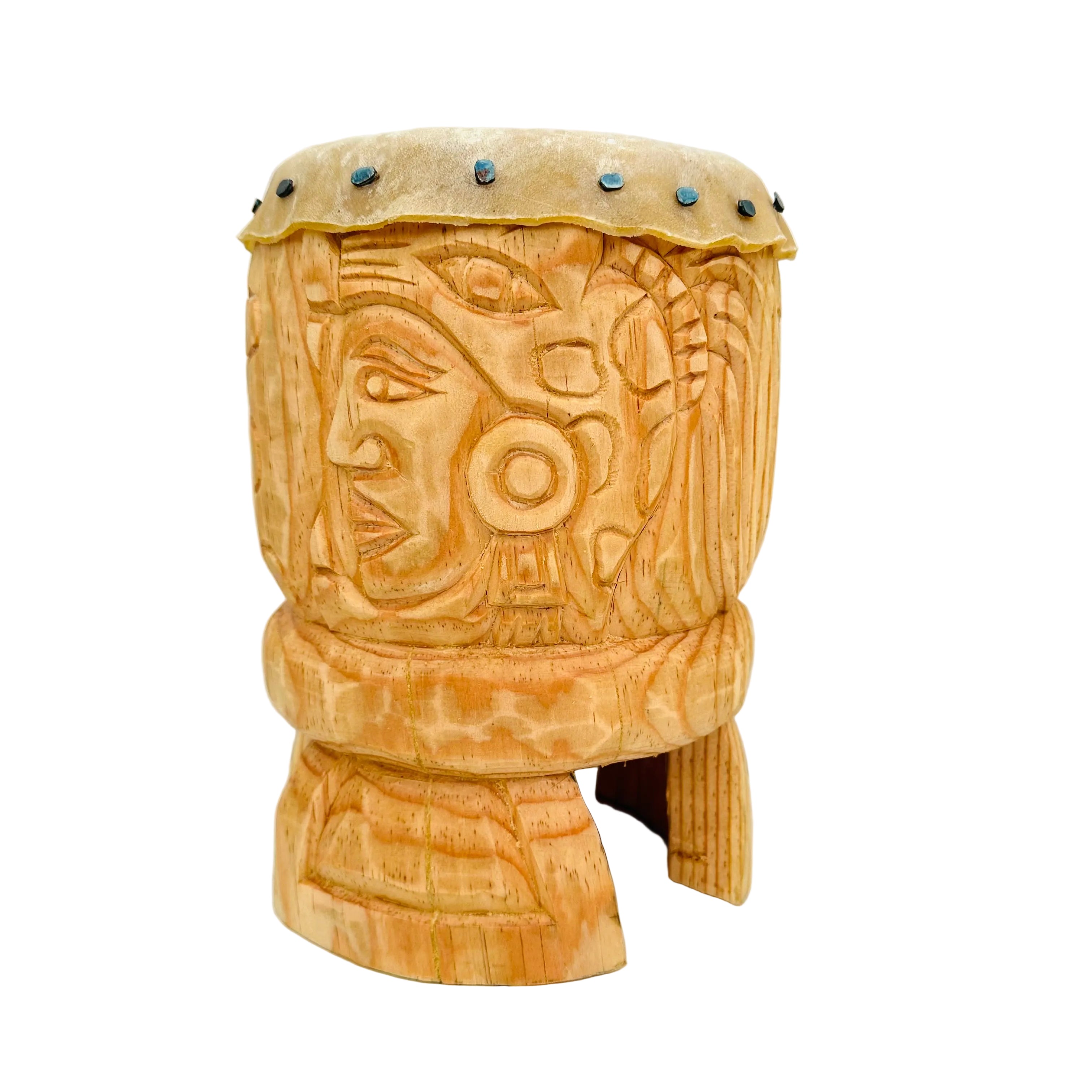 Drum (Huehuetl) - 10” tall Guerrero Jaguar