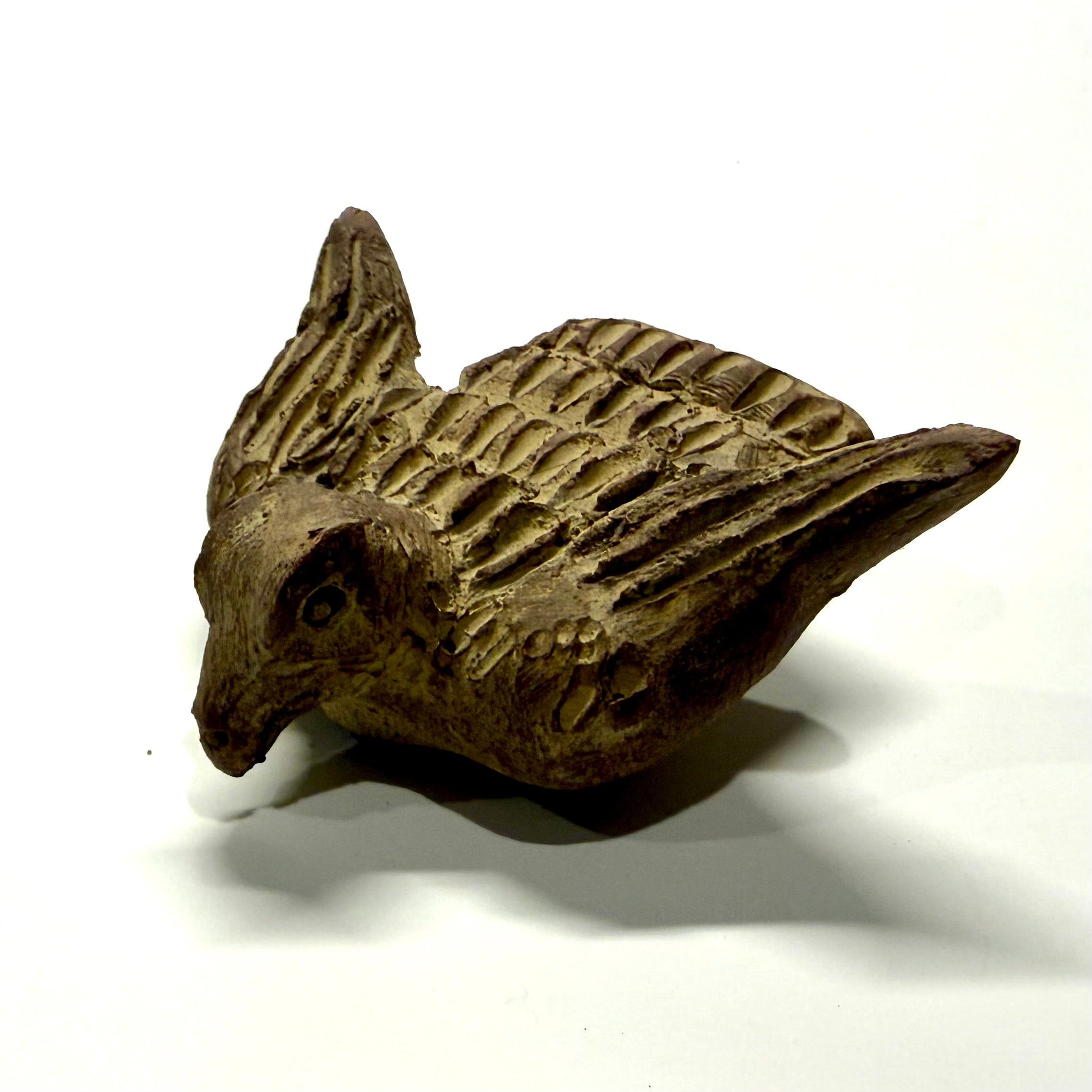 Clay eagle whistle - Aztec Pre-Colombian flute replica