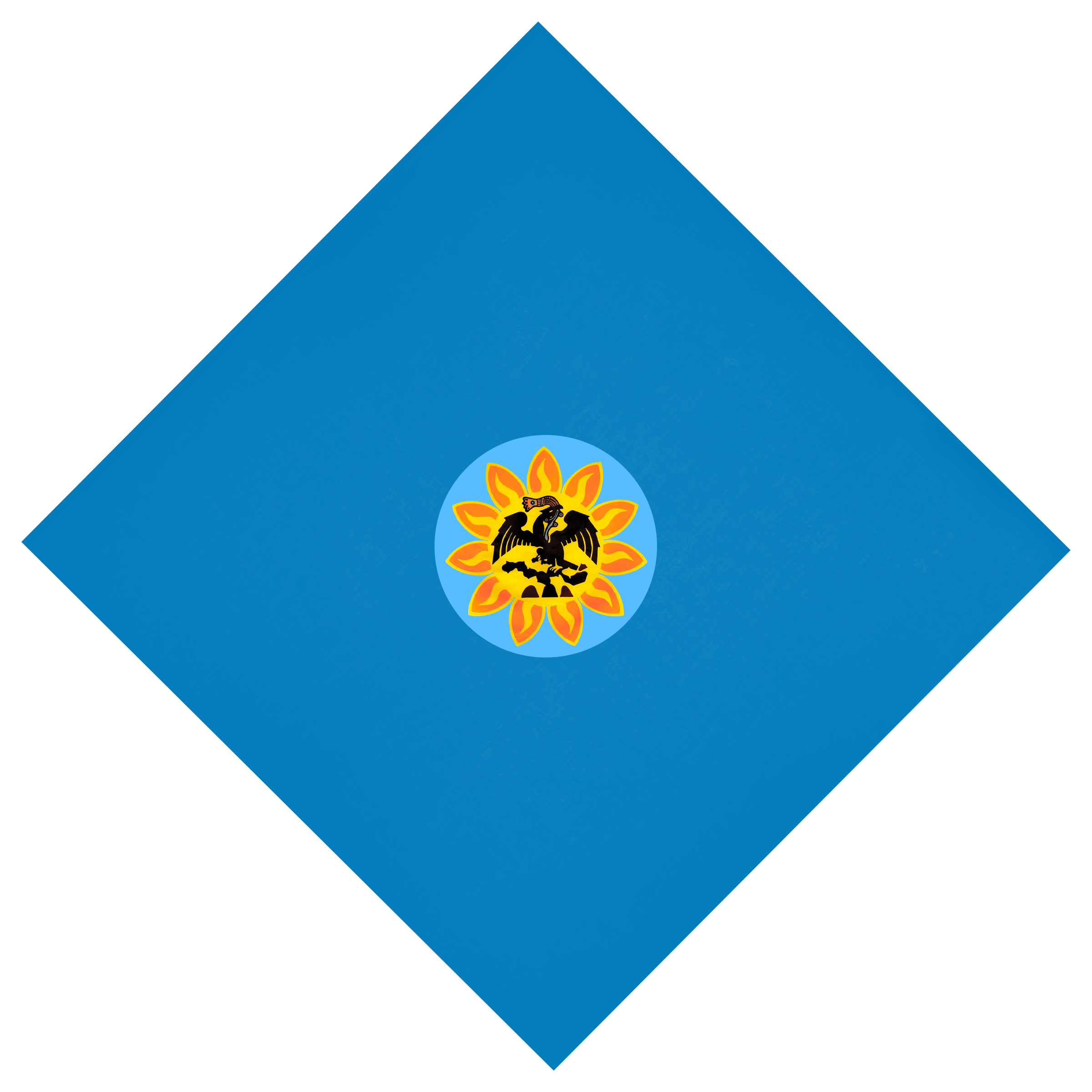 Bandana - Mexica Flag - Blue (Full color)22" X 22"