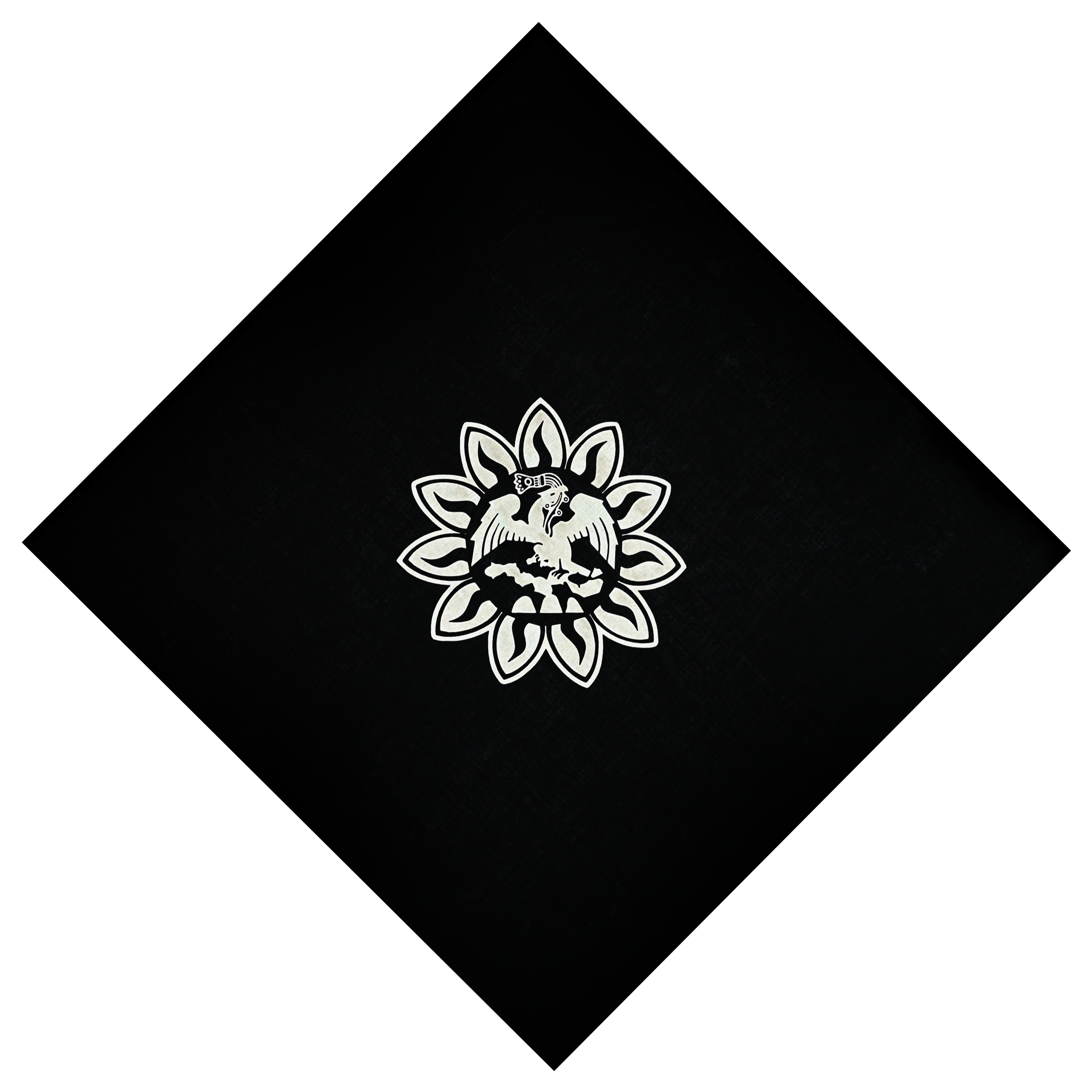 Bandana - Mexica Flag - Black 22" X 22"