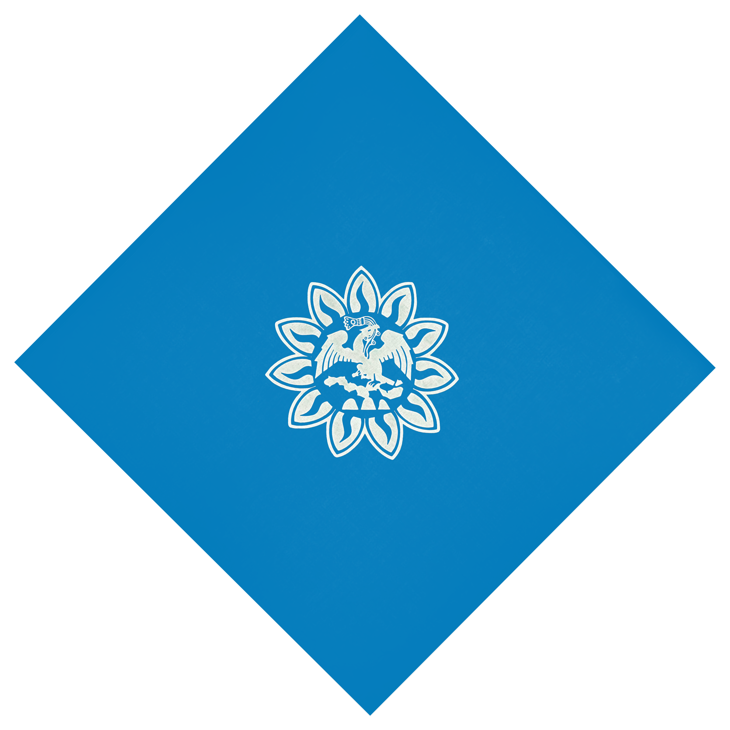 Bandana - Mexica Flag - Blue 22" X 22"