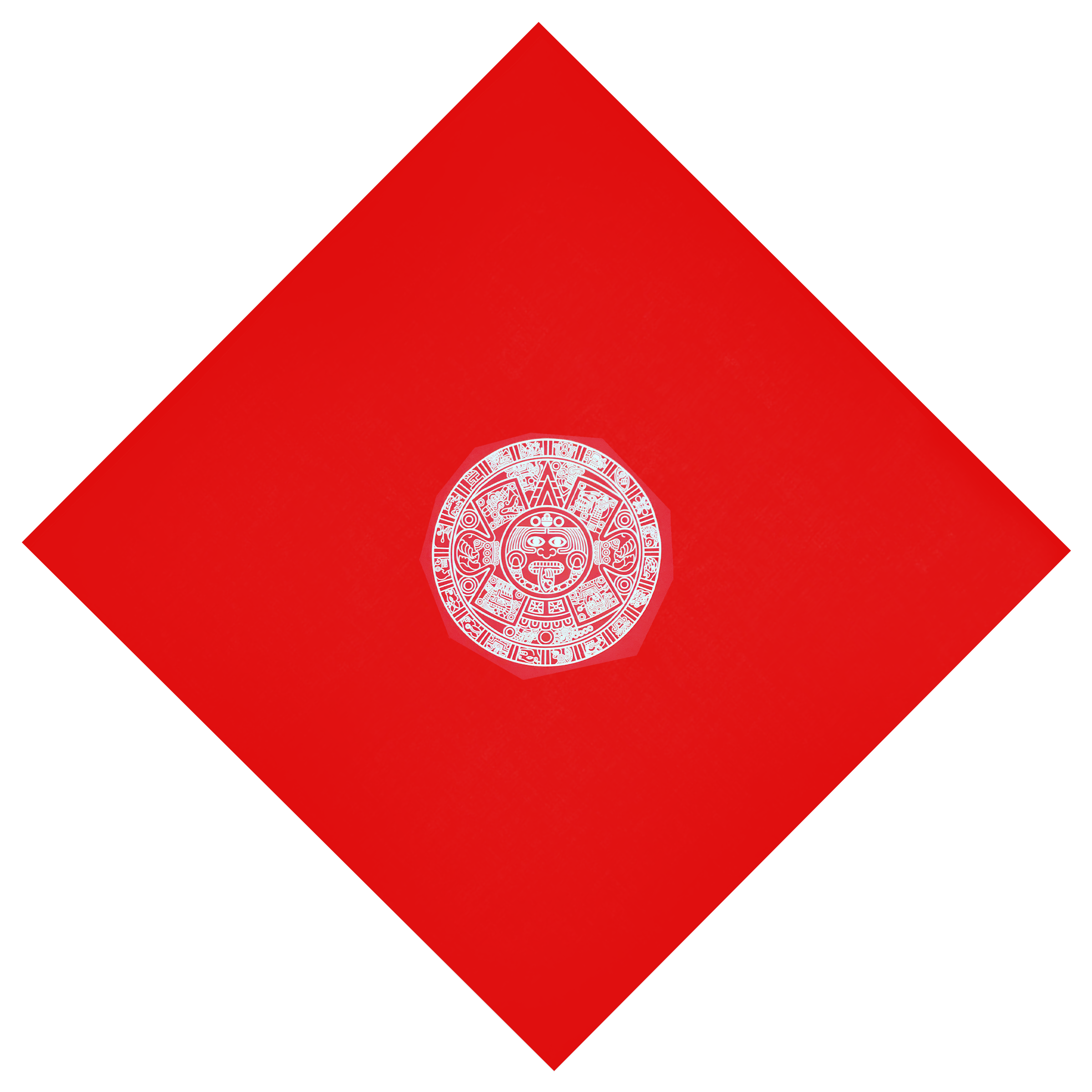 Bandana - Aztec Calendar - Red 22" X 22"