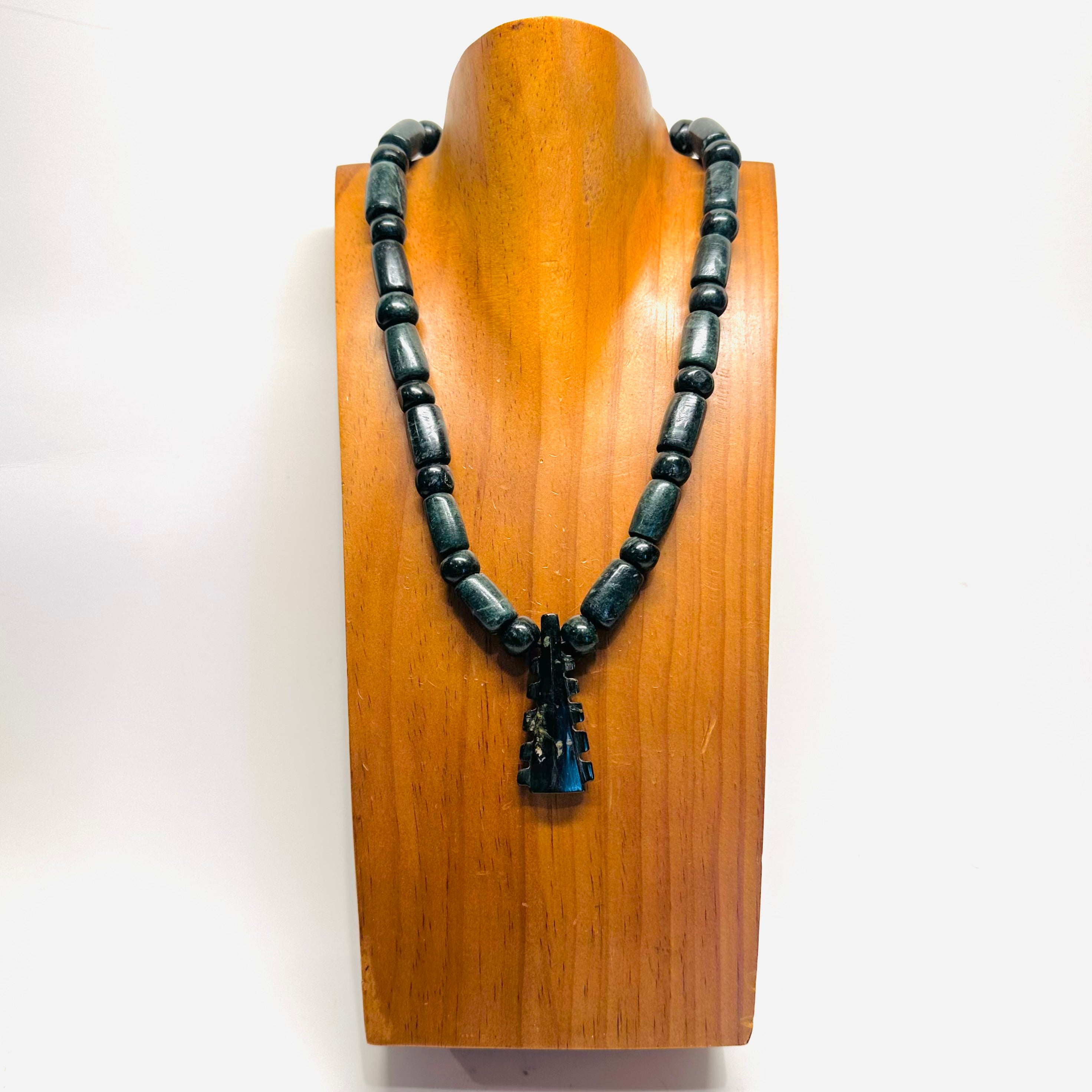 Necklace - Guatamala Jade with Macuahuitl pendent