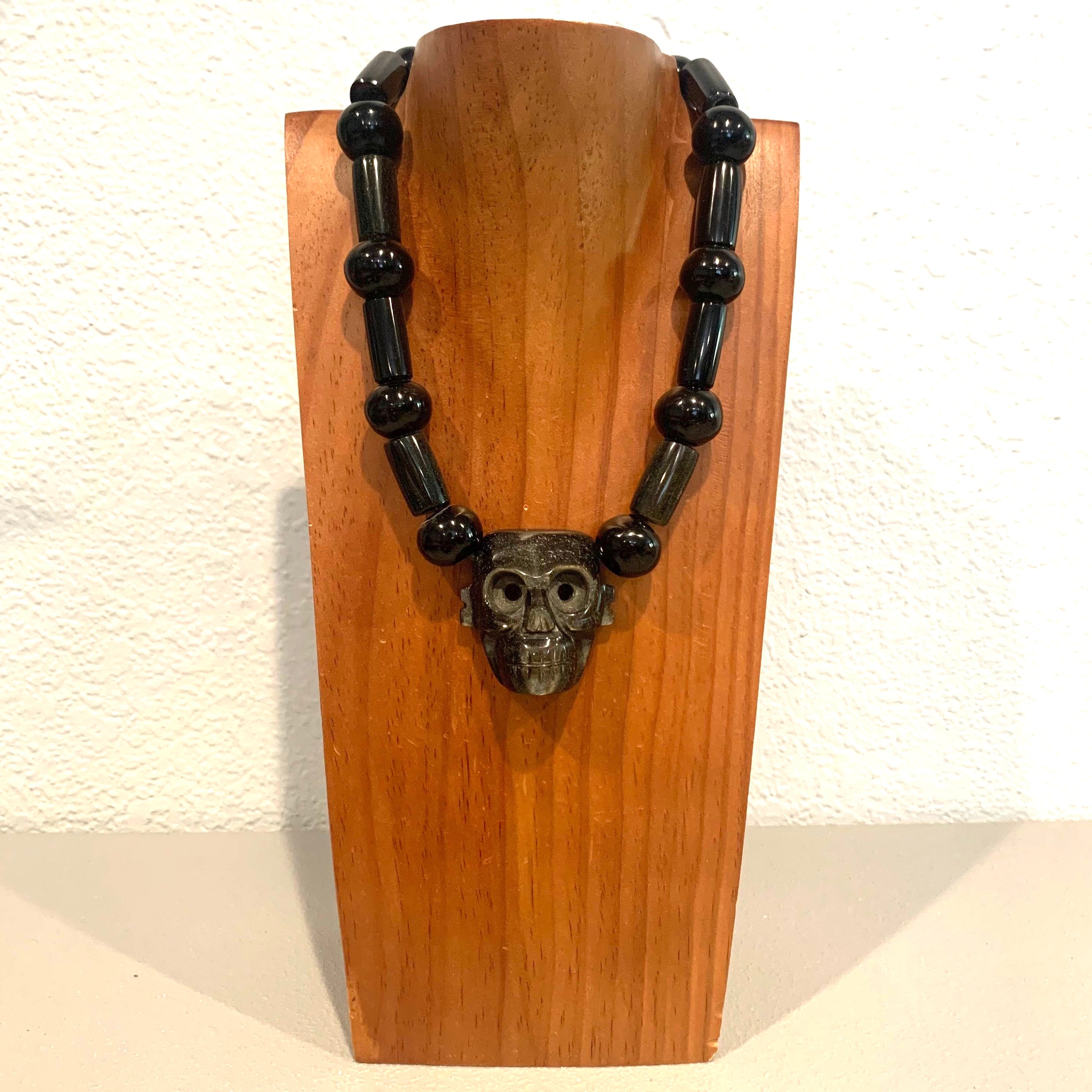 Necklace - Obsidian Skull