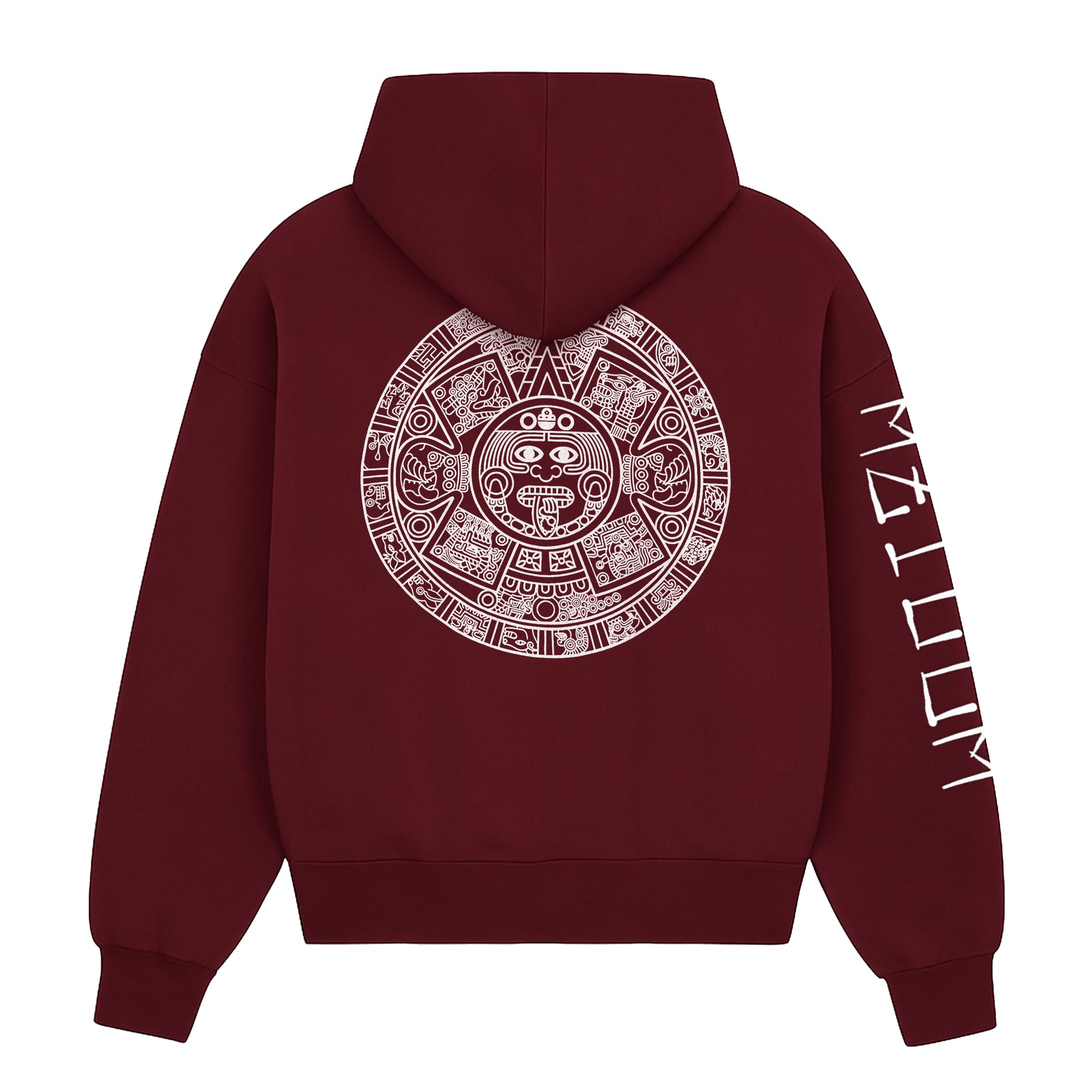 Hoodie - Aztec Calendar - Maroon
