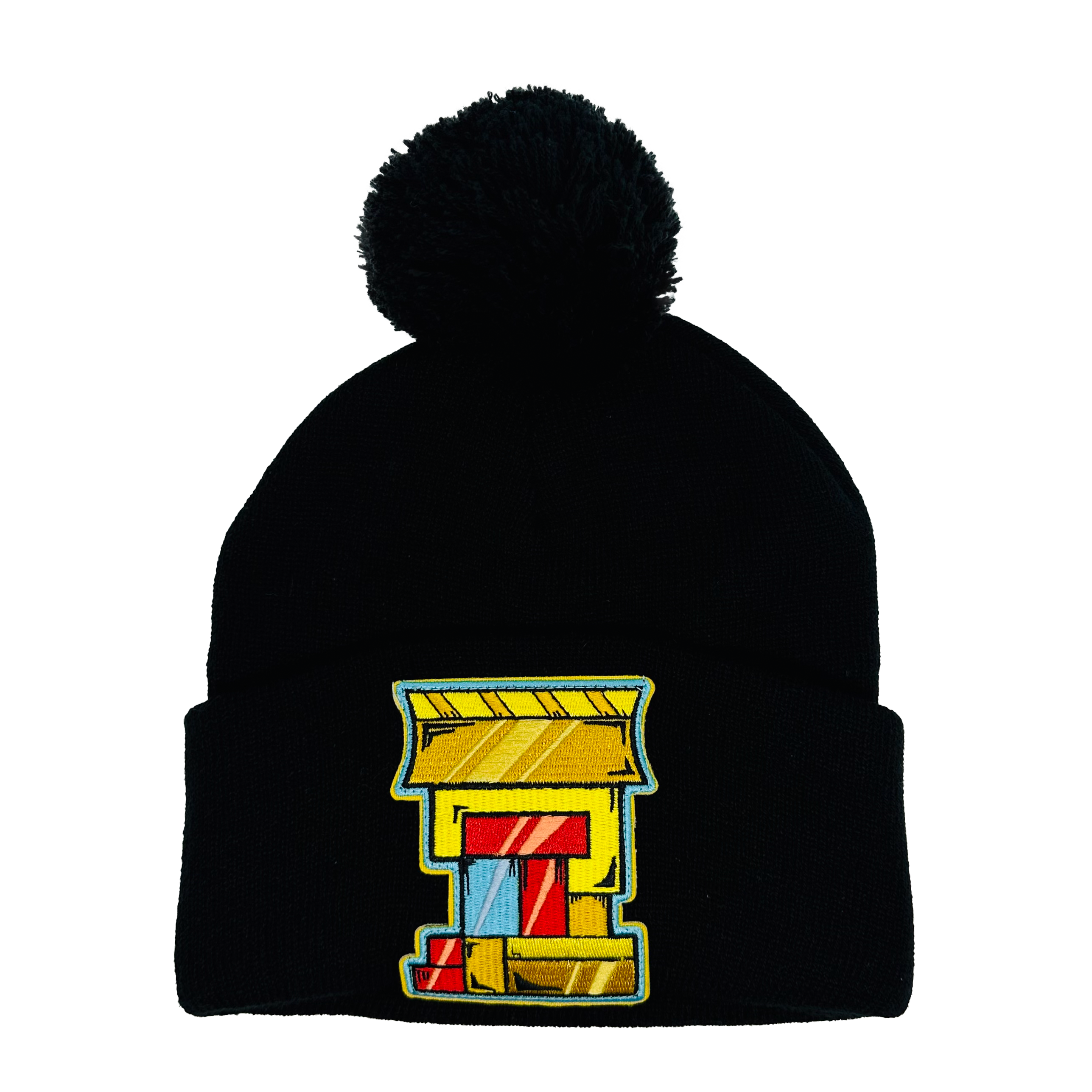 Beanie - Calli 9 patched, Pom Pom