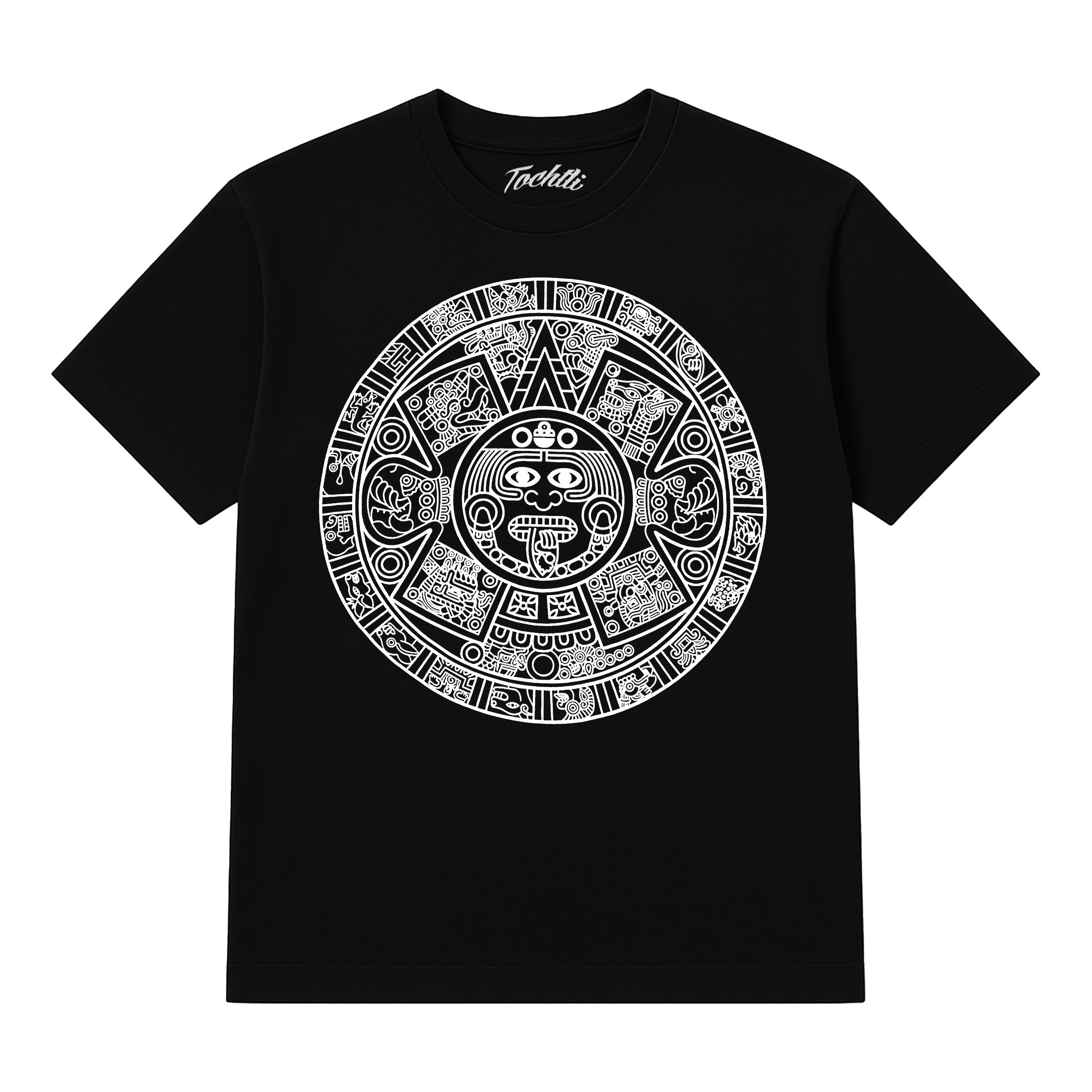 Top - Aztec Calendar - Black