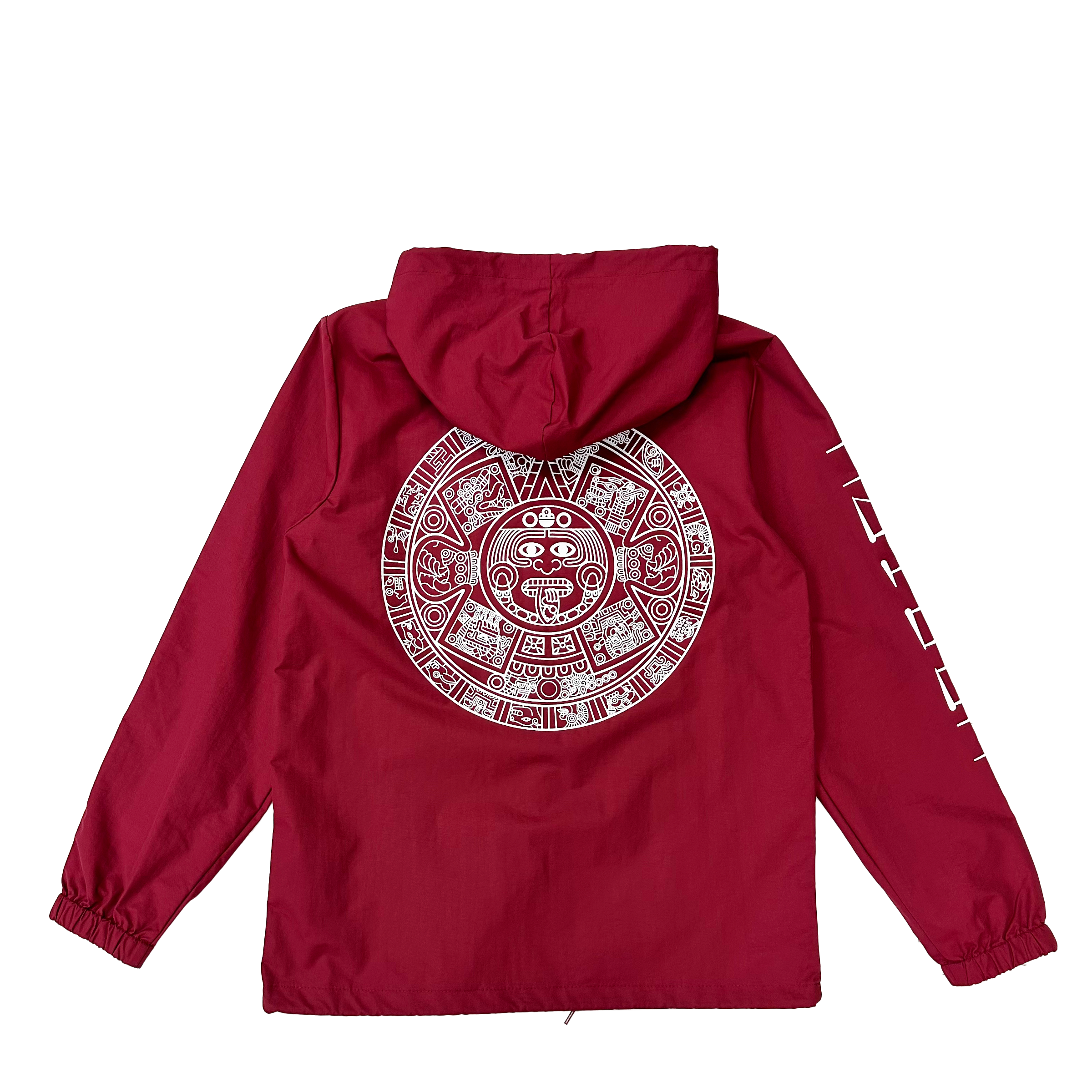 Windbreaker - Aztec Calendar - cardinal - button up