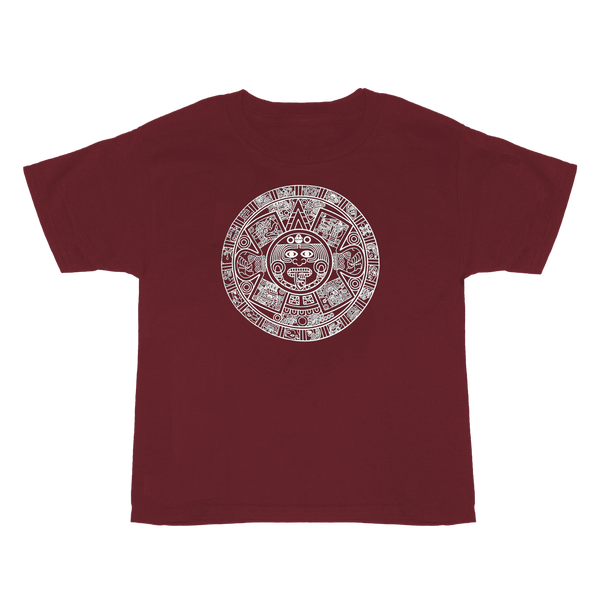 Babies Top Aztec Calendar Maroon Tochtli Cultural Wear