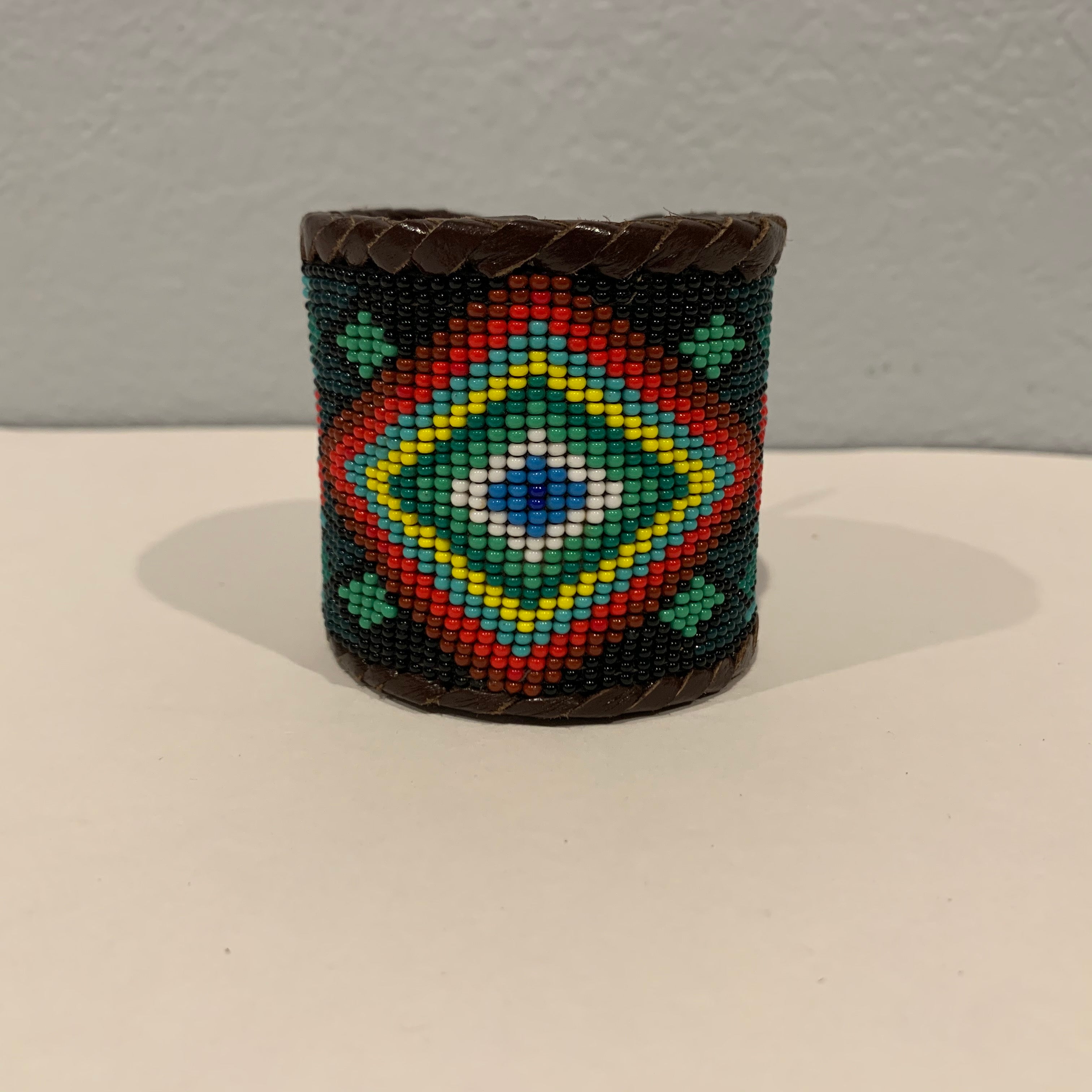 Beaded n leather bracelet 2
