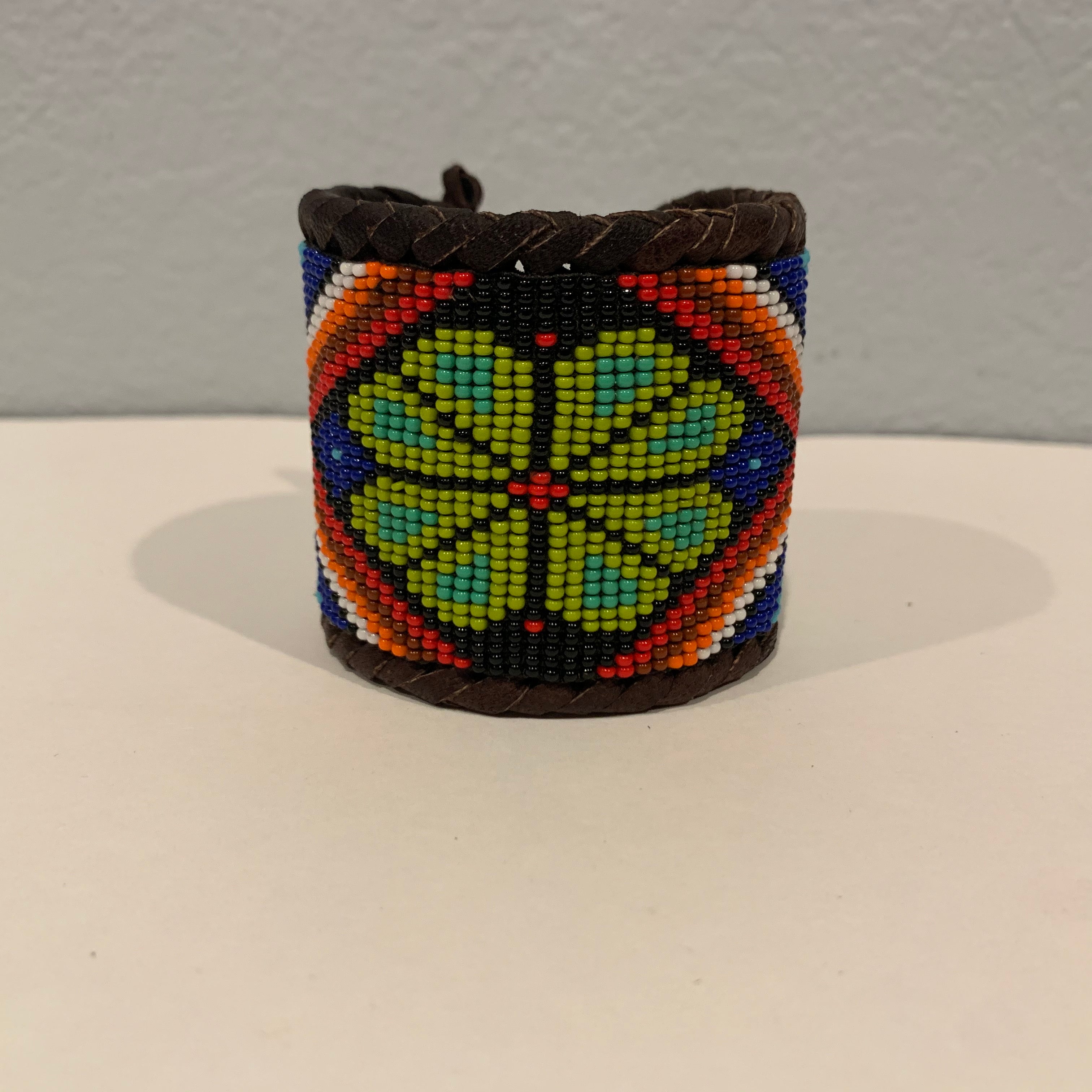 Beaded n leather bracelet 4