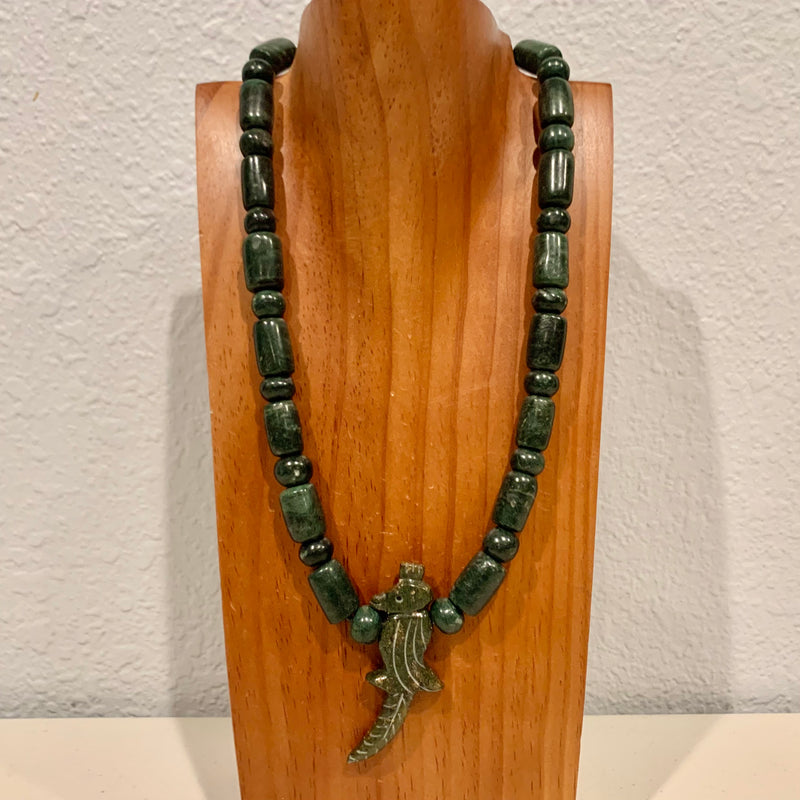 Necklace - Guatamala Jade and Quetzal bird 4