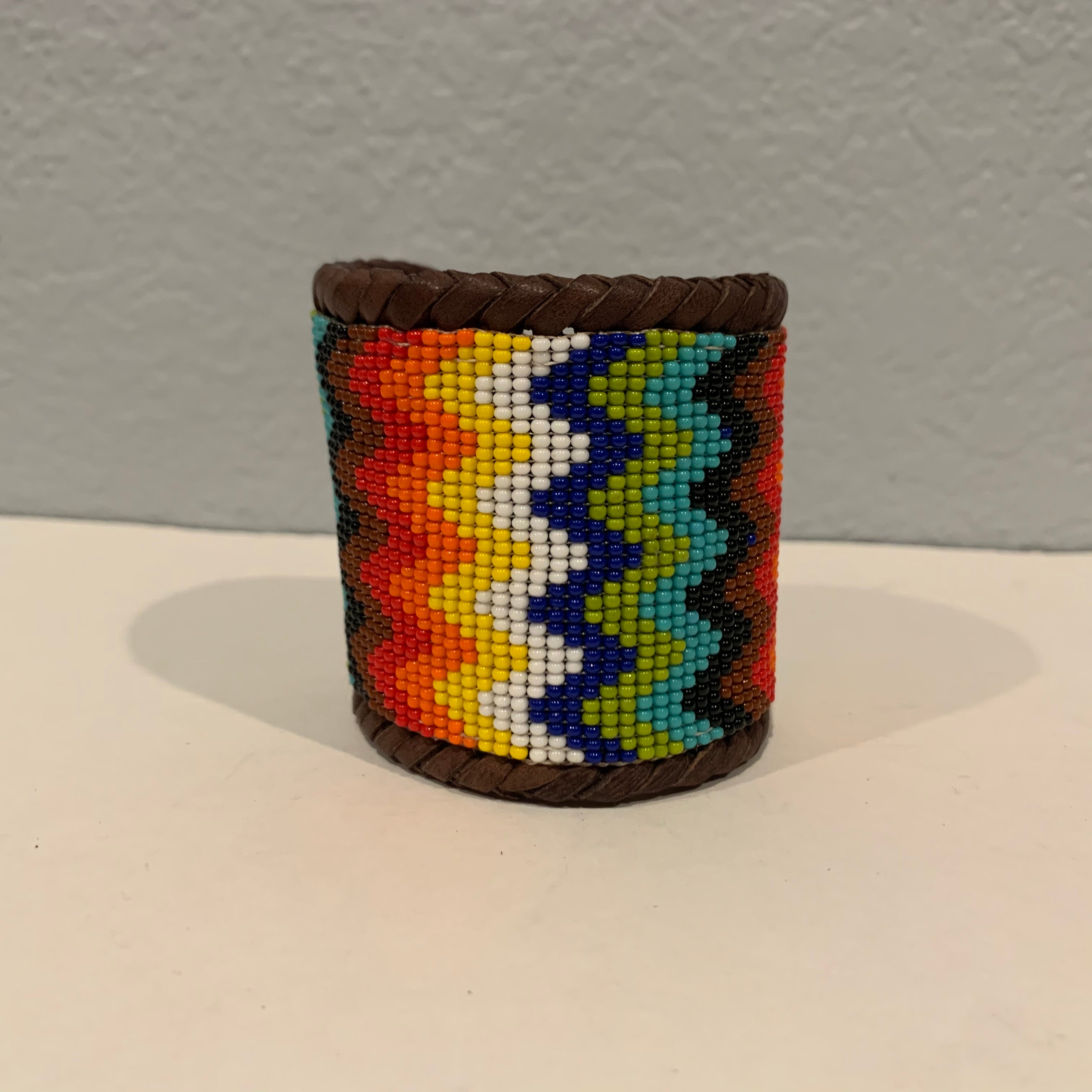 Beaded n leather bracelet 19