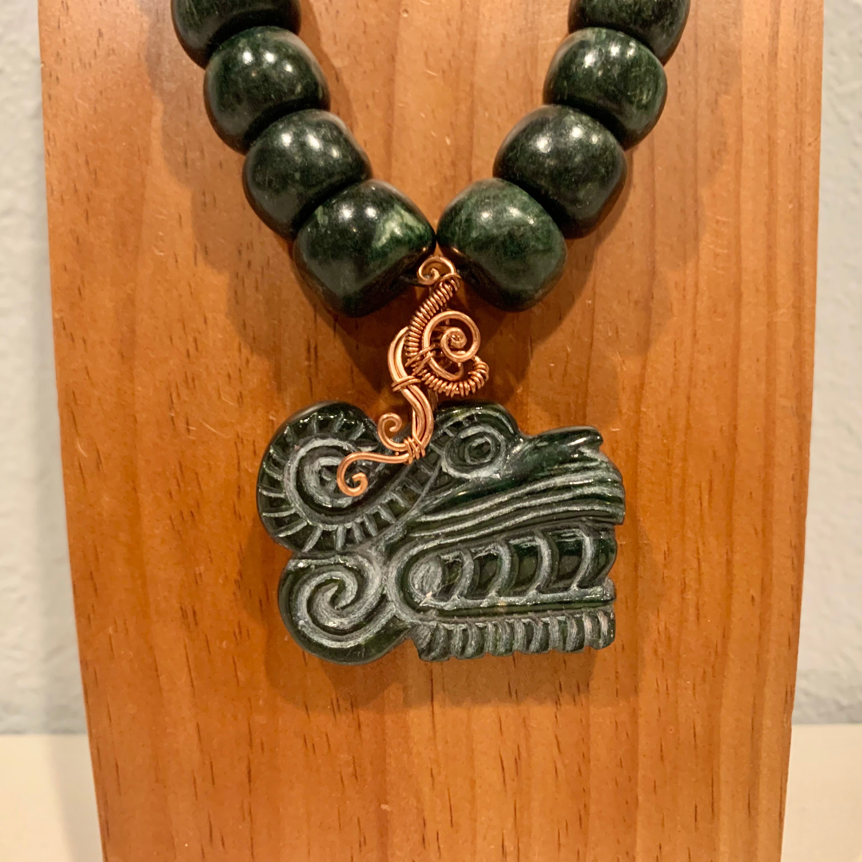 Necklace - Guatamala Jade Quetzalcoatl pendent 9