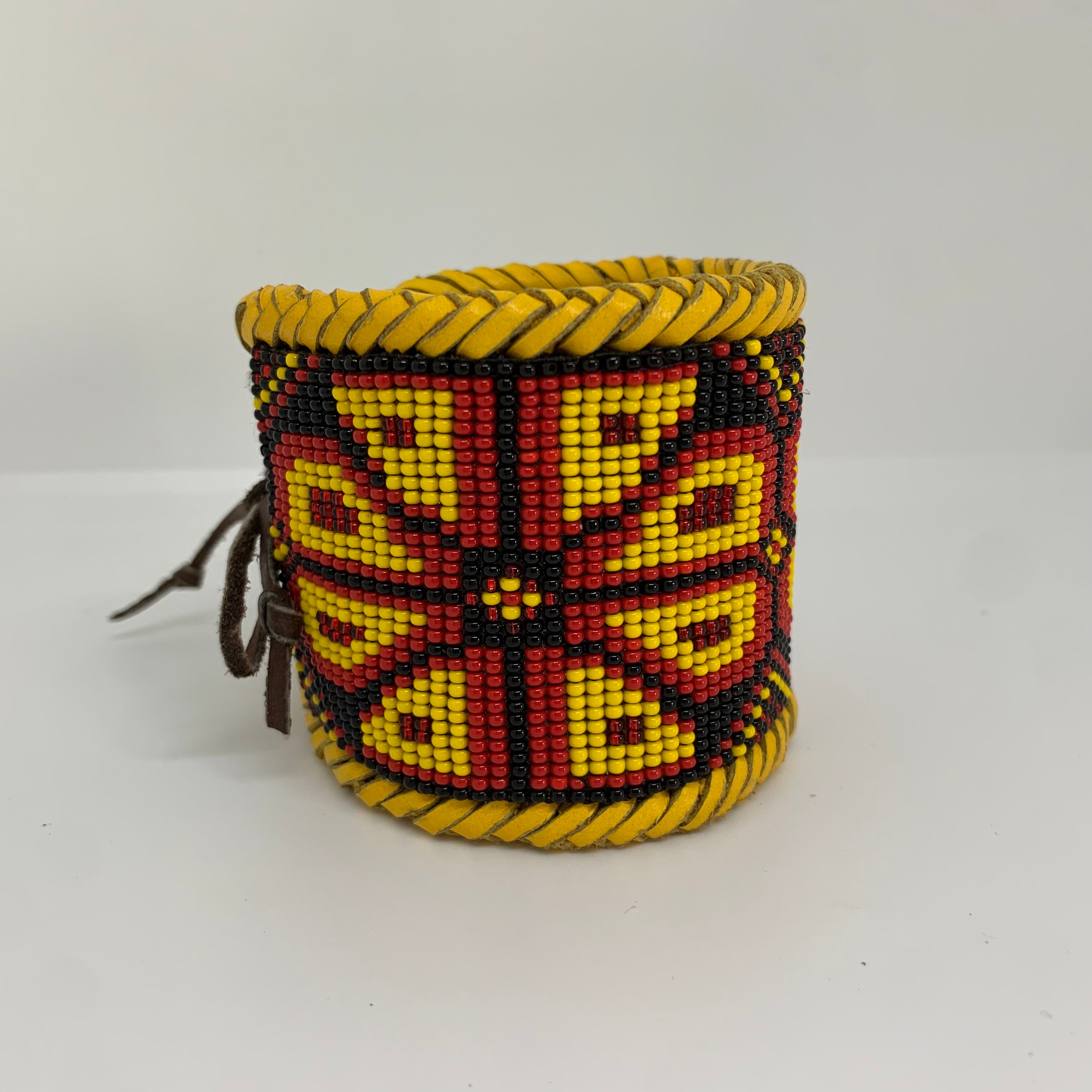 Beaded n leather bracelet 159