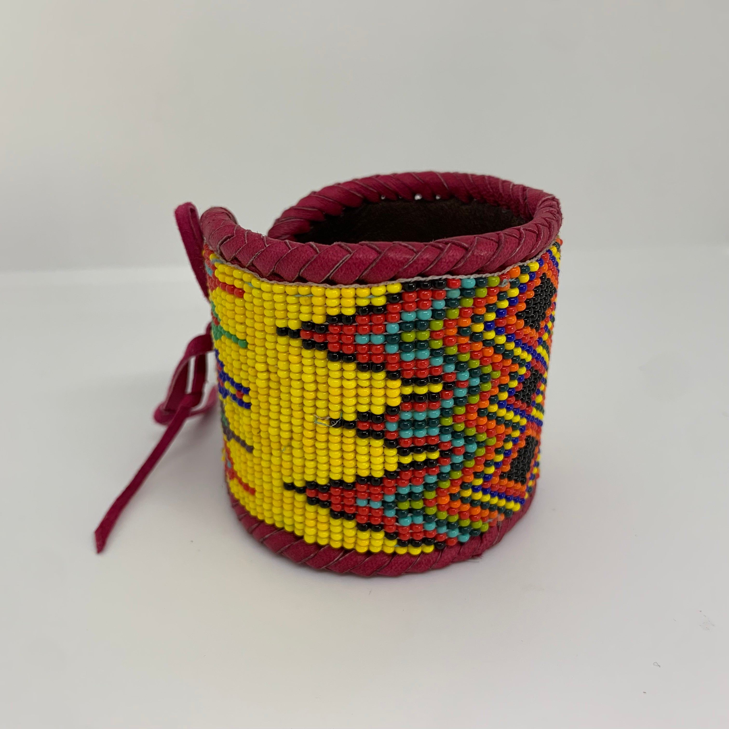 Beaded n leather bracelet 167