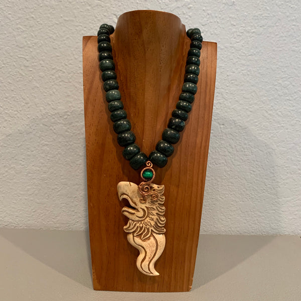 Necklace - Guatamala Jade Bone Eagle|Aguila|Cuauhtli