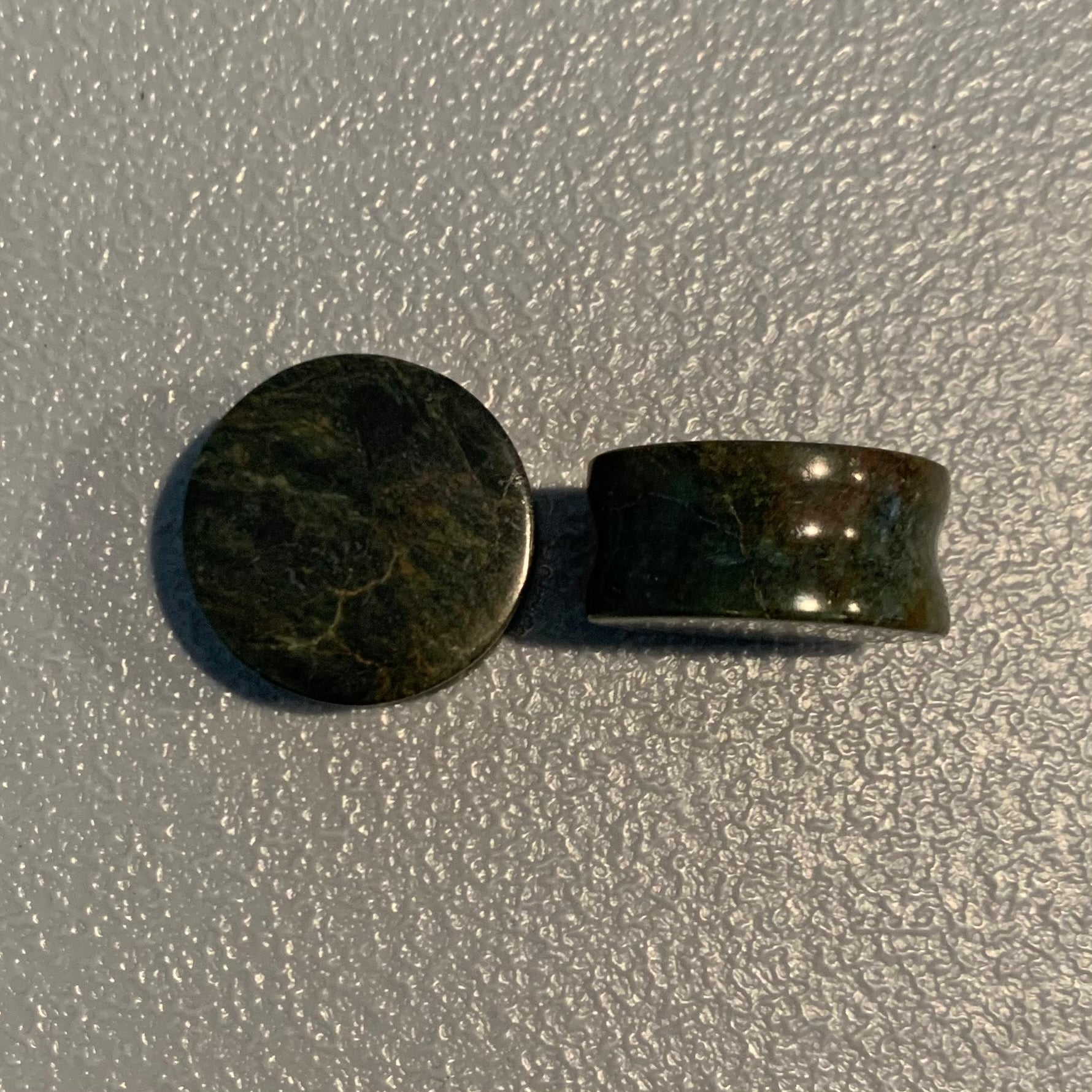 Earrings Jade plugs 1.18”