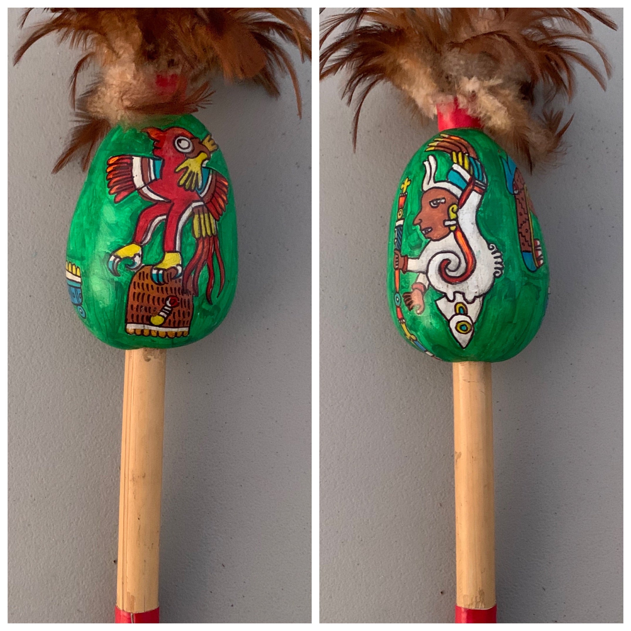 Aztec Dance Rattle painted 9