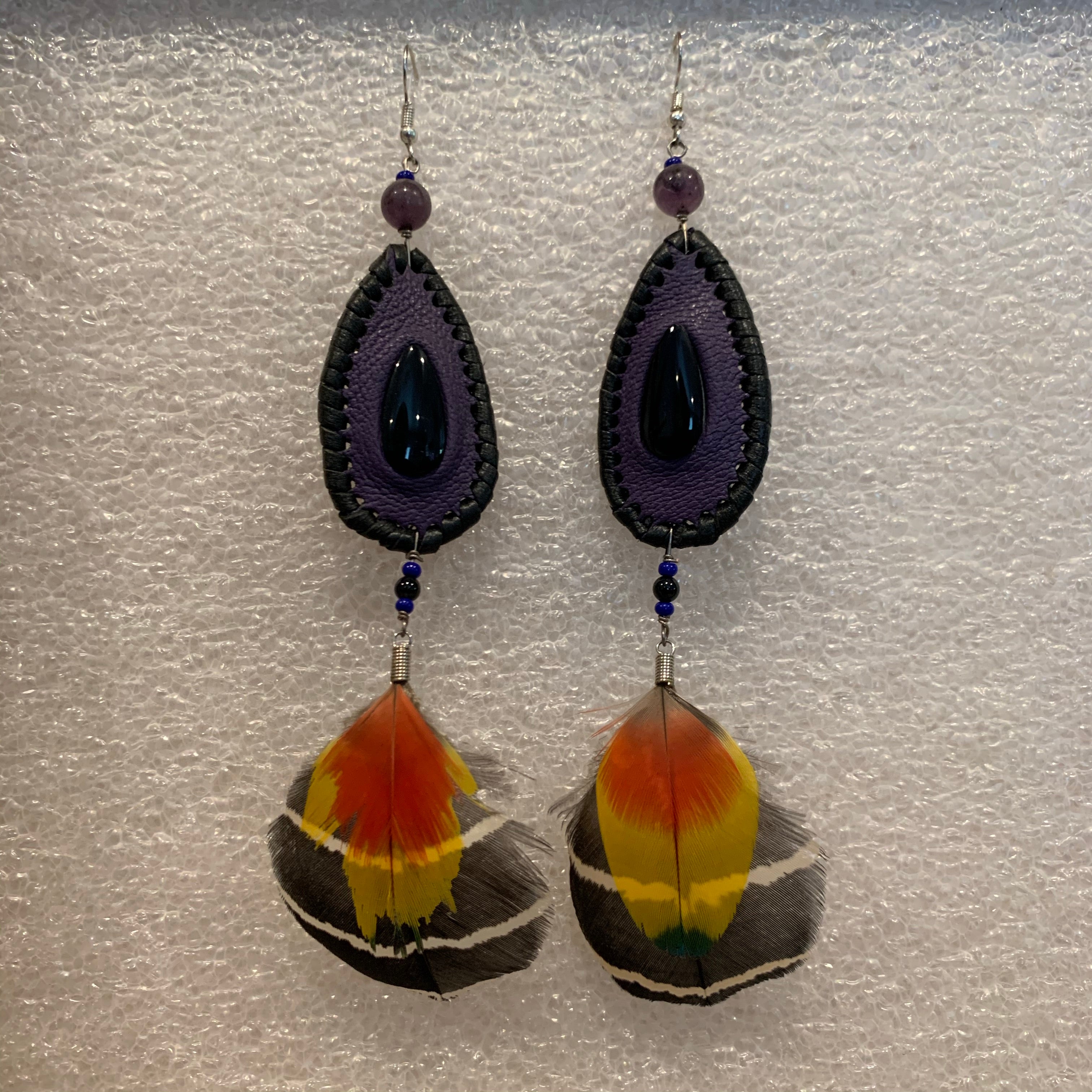Leather n Feather Earrings 47