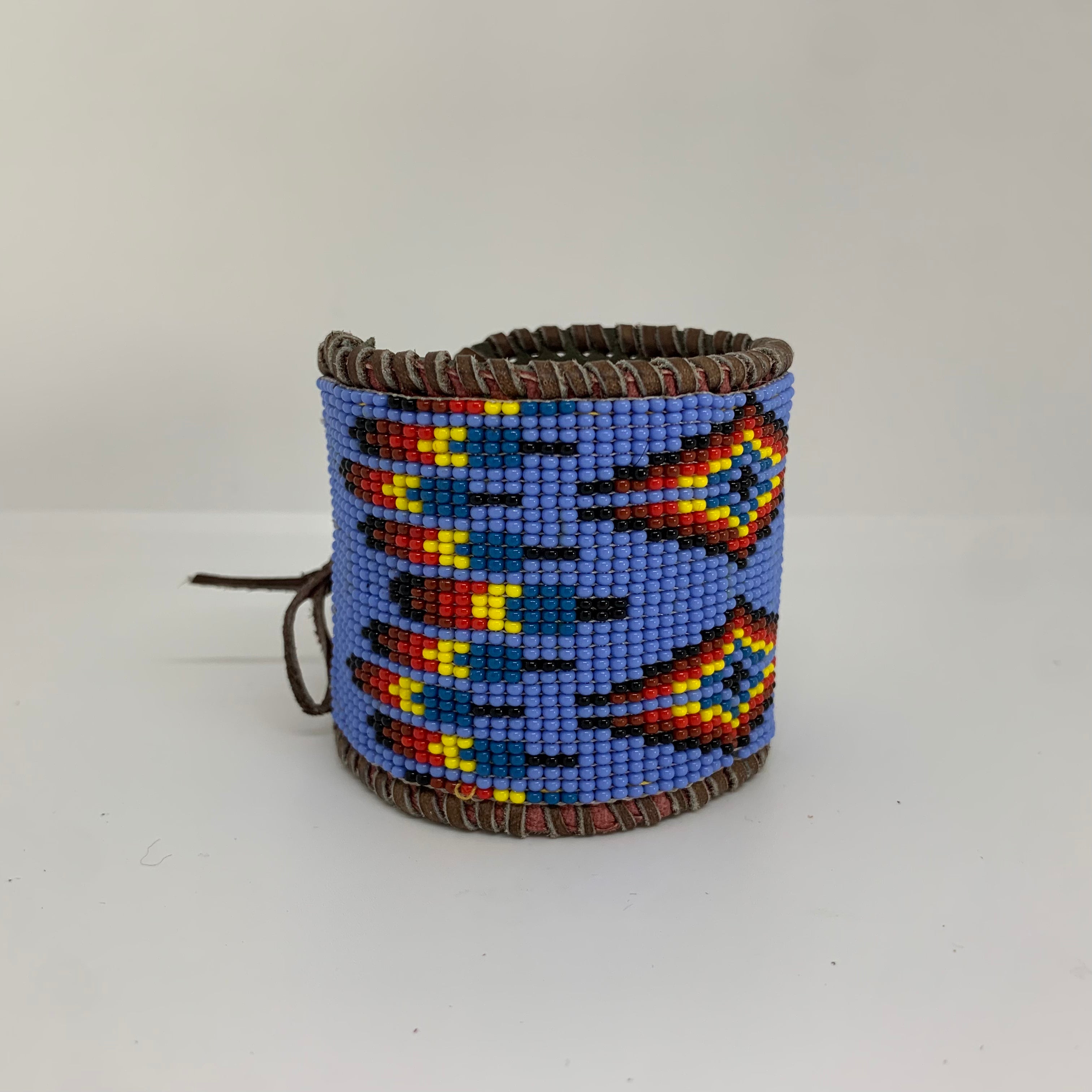 Beaded n leather bracelet 154