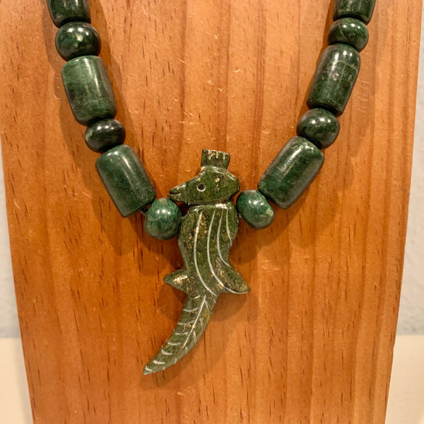 Necklace - Guatamala Jade and Quetzal bird 4