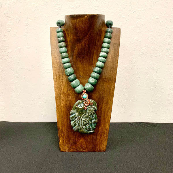 Necklace - Guatamala Jade Eagle Warrior 5