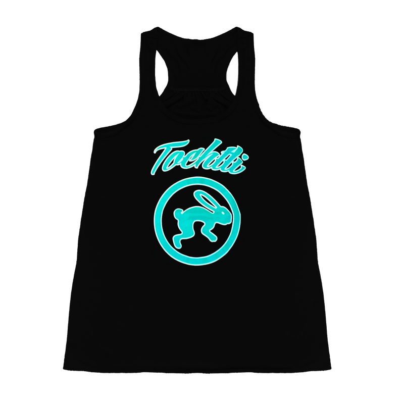 Ladies Tank Top - Flowy Razor Back - Tochtli Logo Black