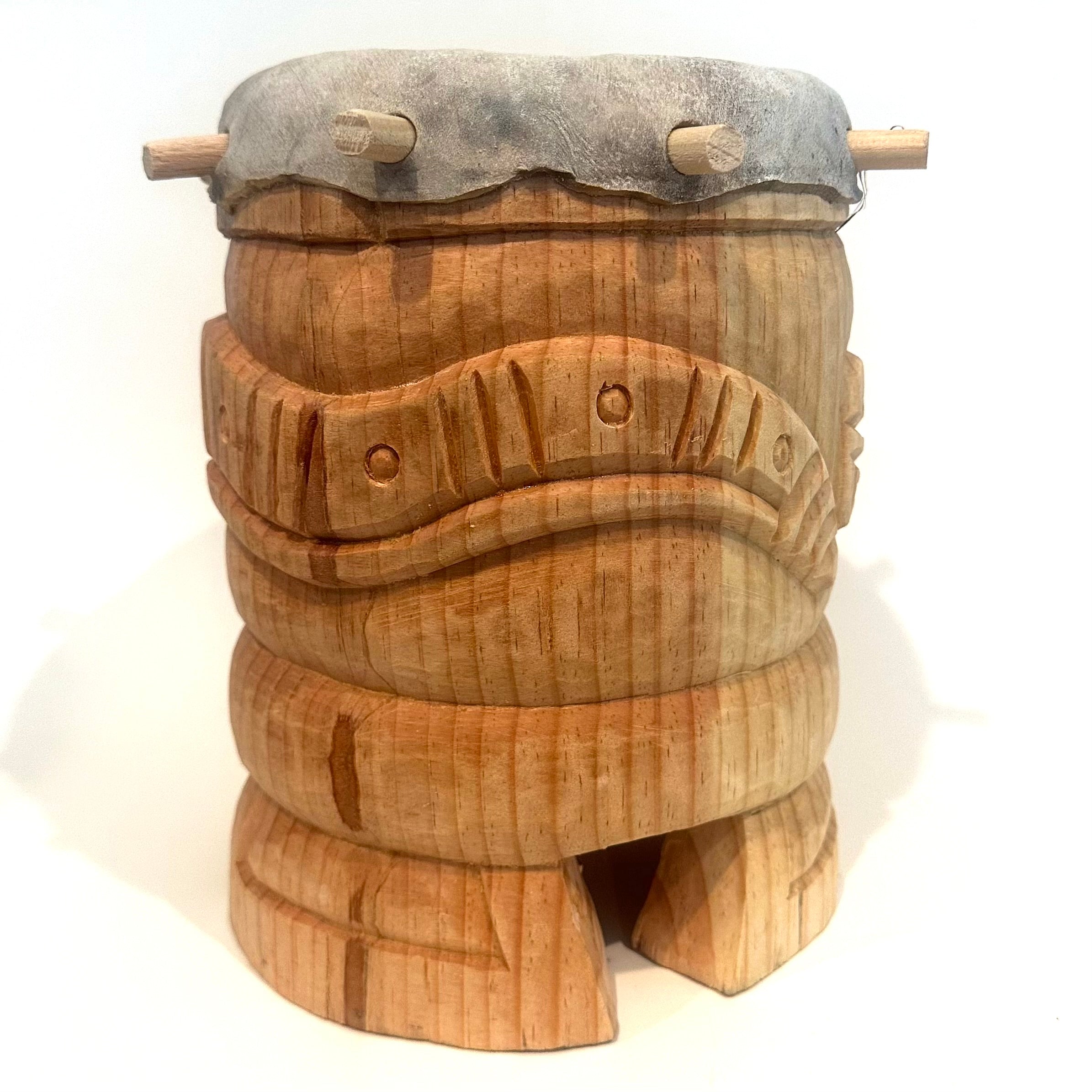 Drum (Huehuetl) - 10” tall Coatl Snake