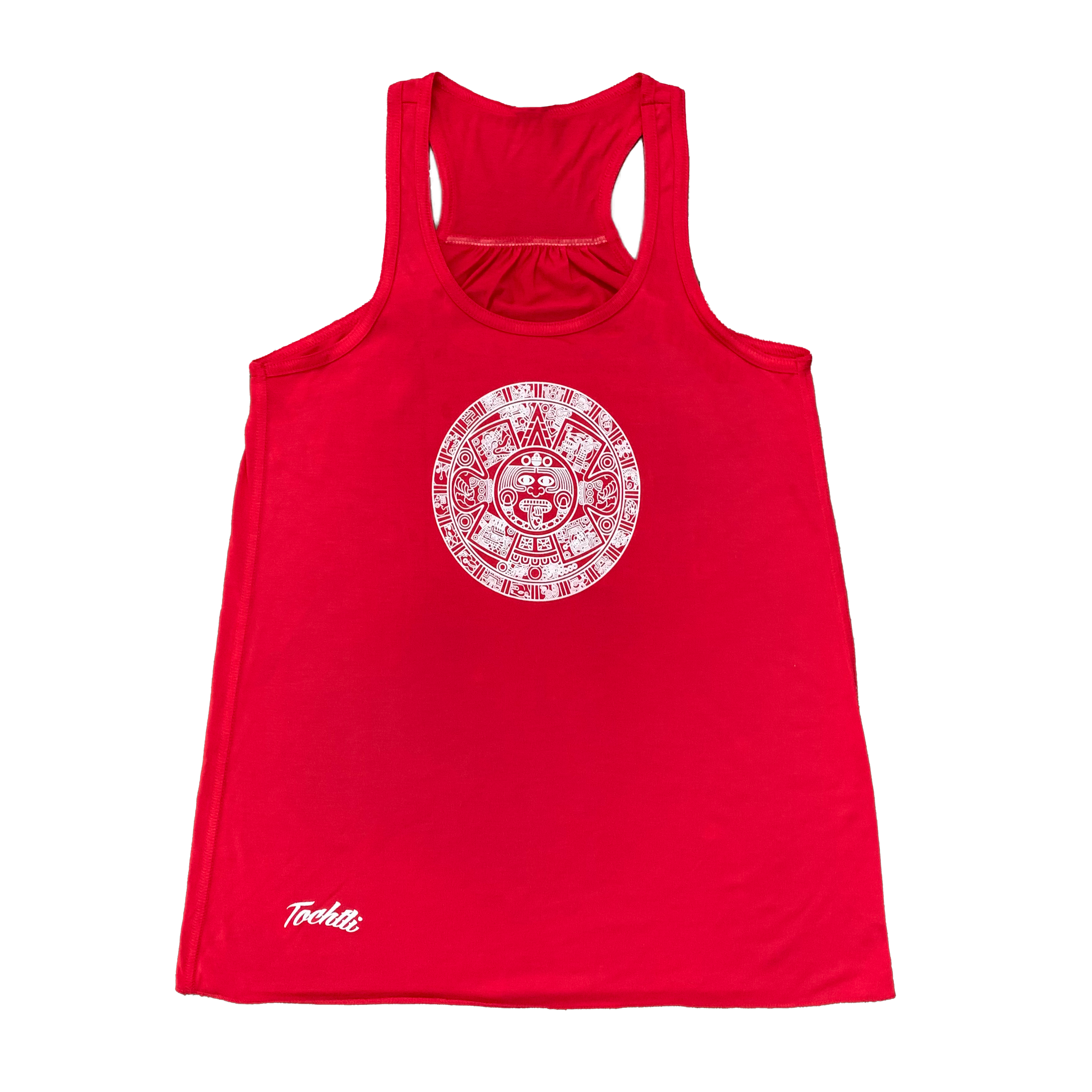 Ladies Tank Top - Aztec Calendar - Red