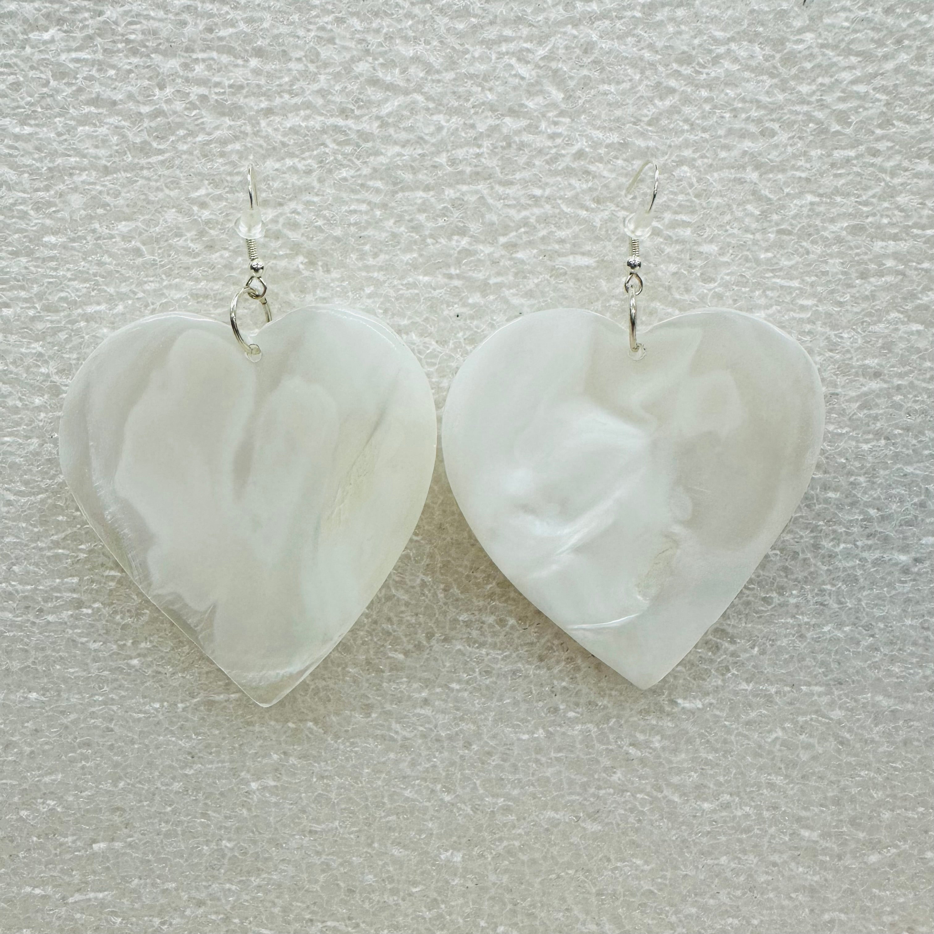 Shell Earrings - Mother of Pearl - Heart - Small
