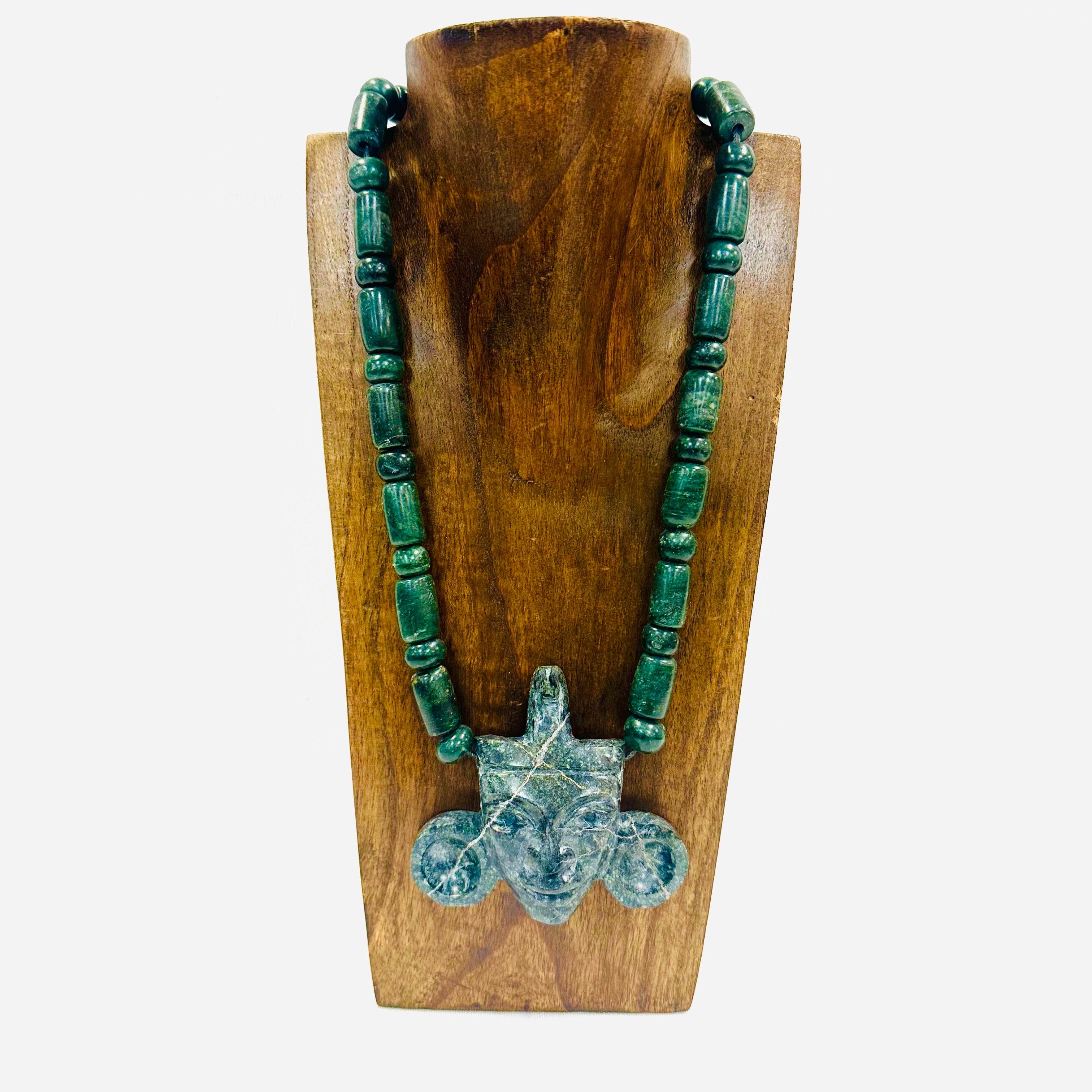 Necklace - Jade necklace with Teotihuacan mask 2