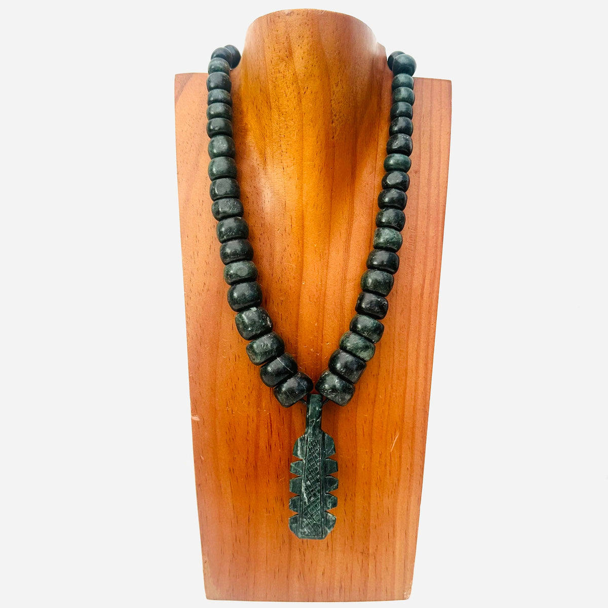 Necklace - Guatamala Jade with Macuahuitl pendent