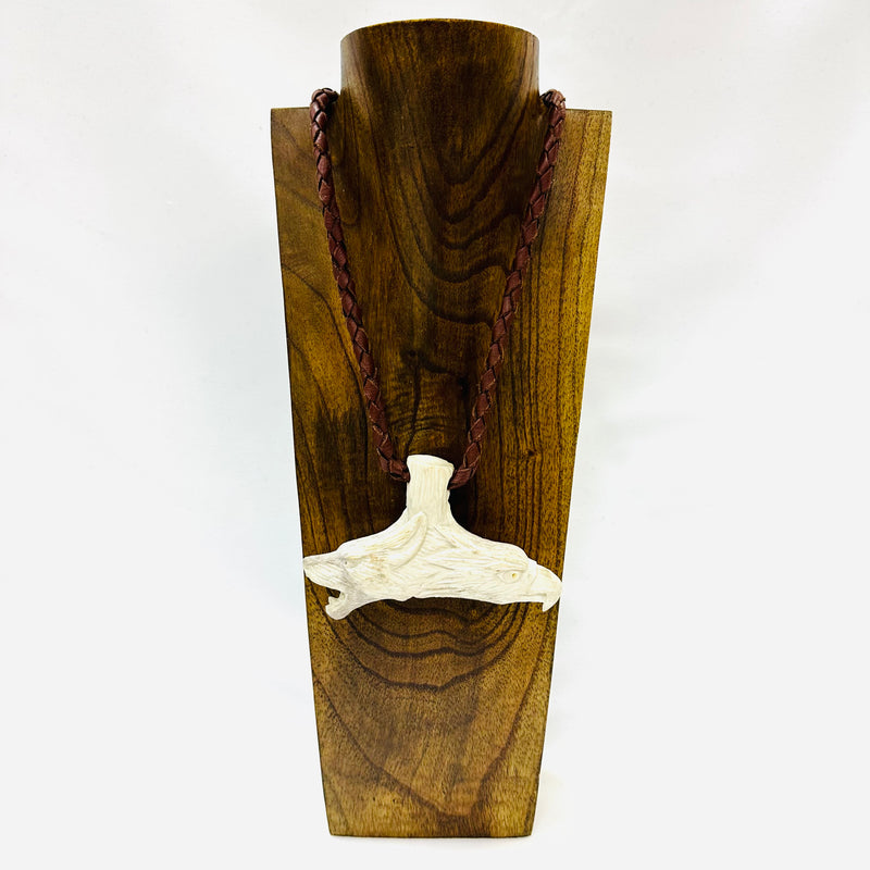 Necklace - Deer Antler Carved Pendant 7