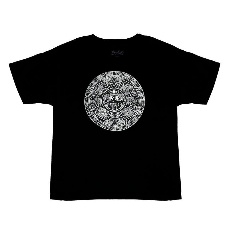 Babies Top - Aztec Calendar - Black