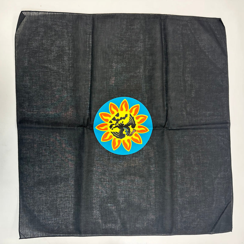 Bandana - Mexica Flag - Black (Full color)22" X 22"