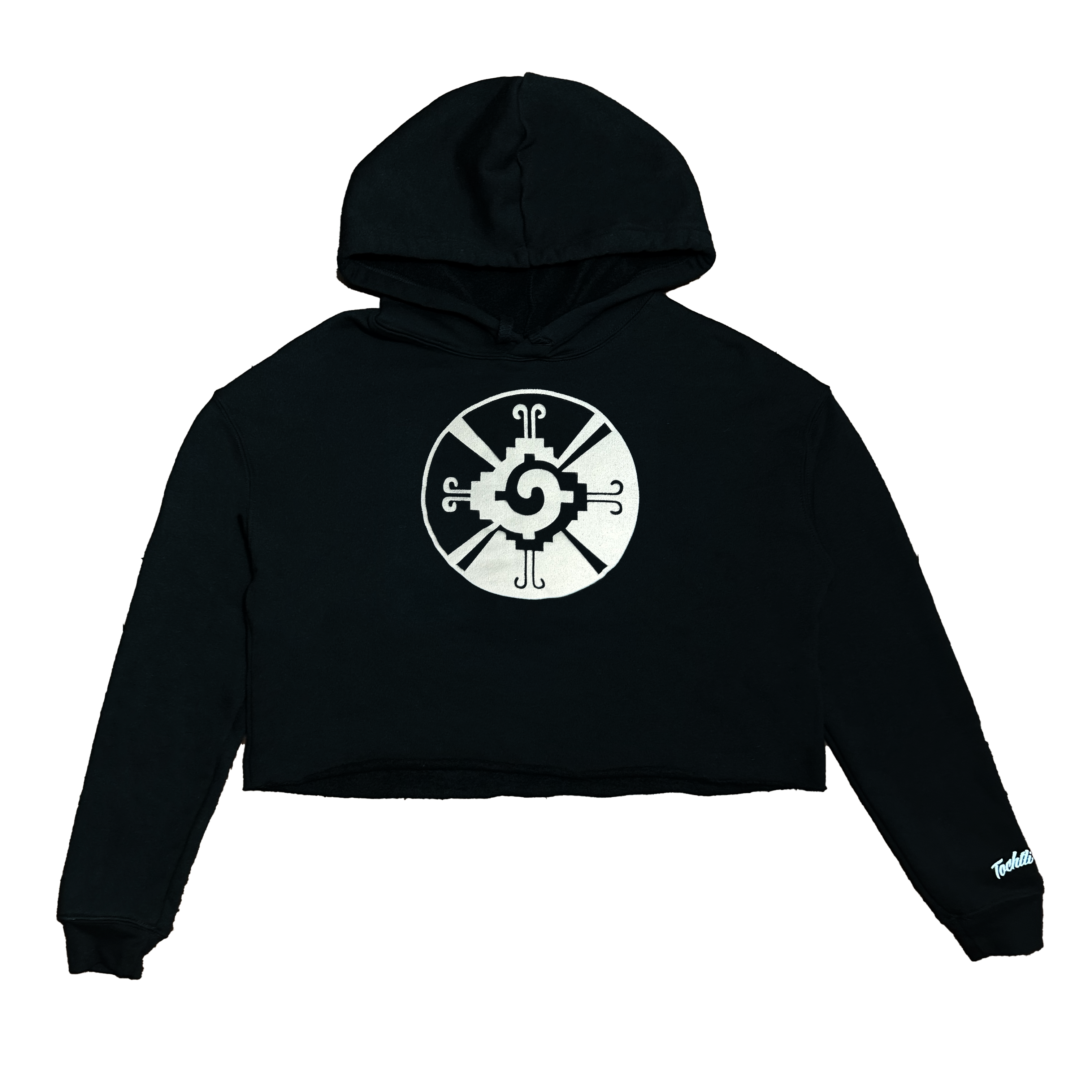 Crop Top Hoodie - Hunab Ku - Black