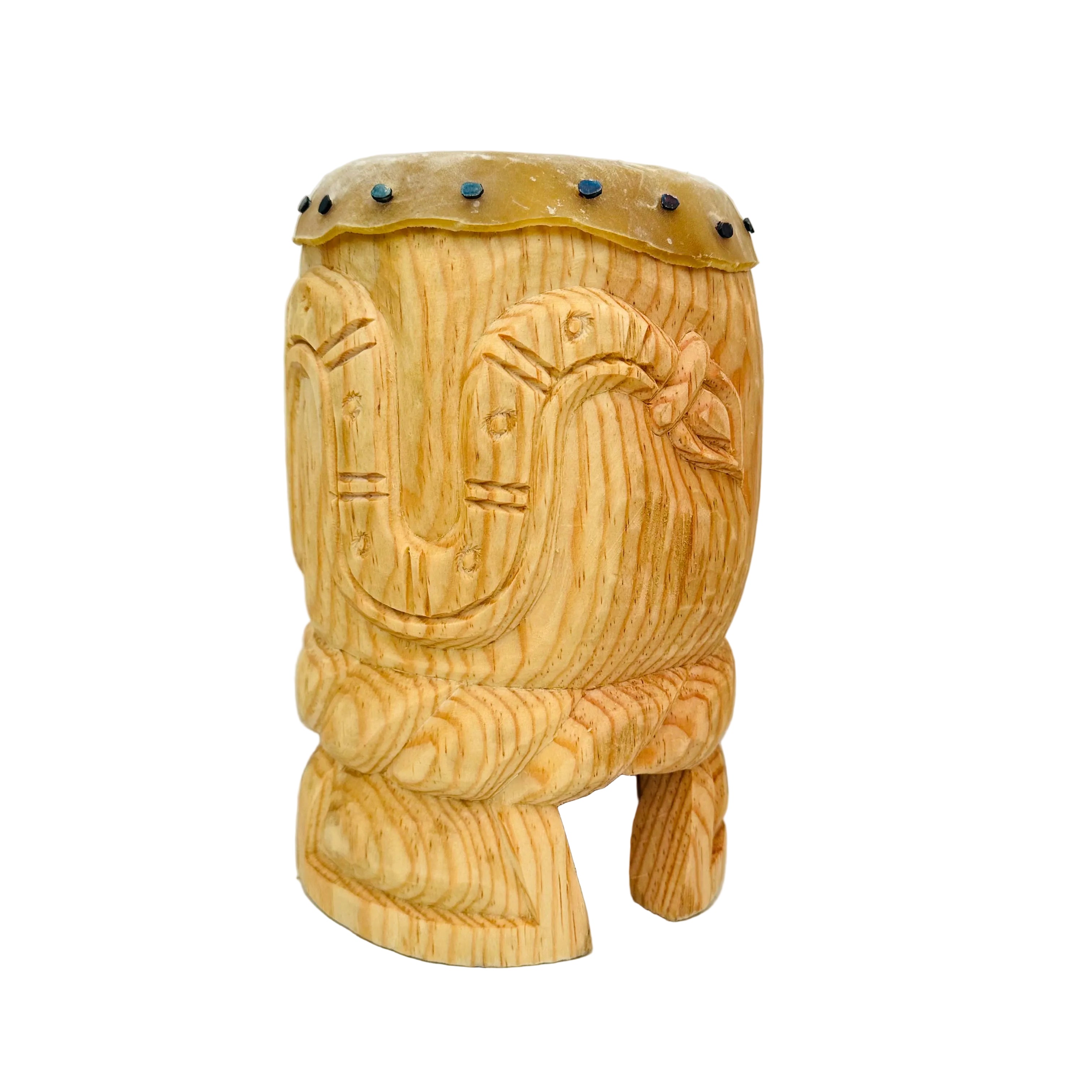 Drum (Huehuetl) - 10” tall Coatl