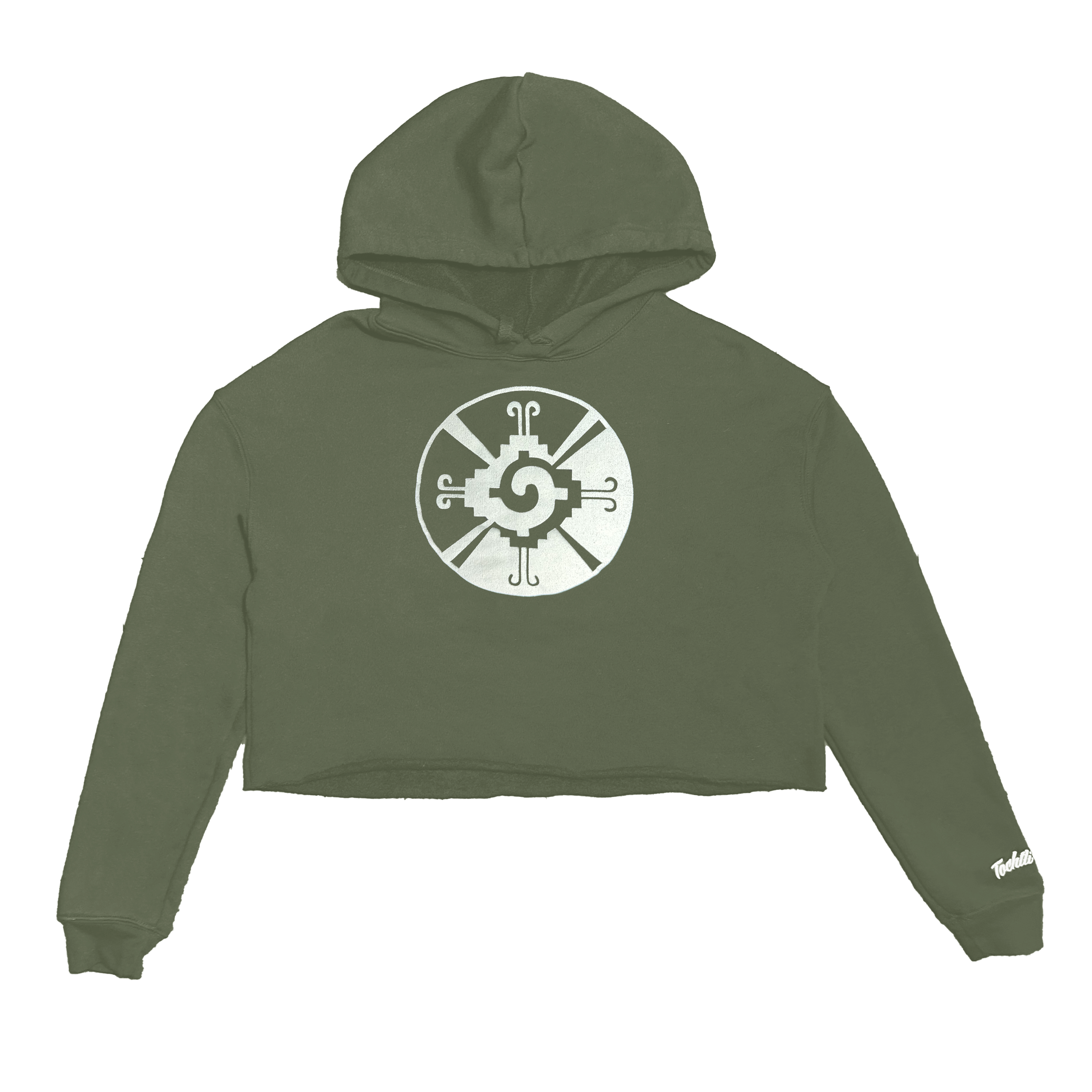 Crop Top Hoodie - Hunab Ku - Green