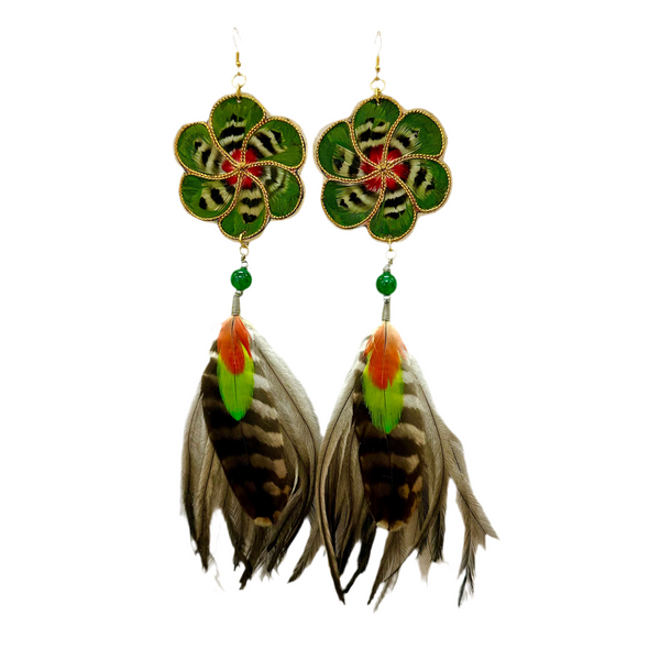 Feather Earrings - Peyote 2