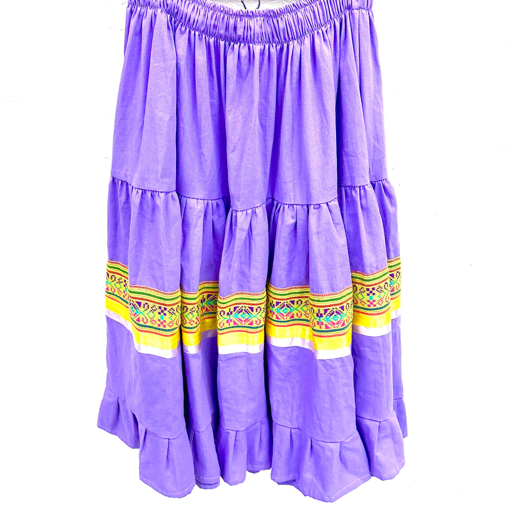 dress long skirt yellow purple