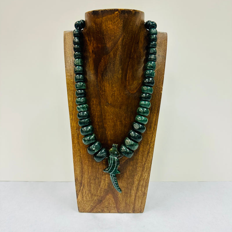Necklace - Guatamala Jade and Quetzal bird 2