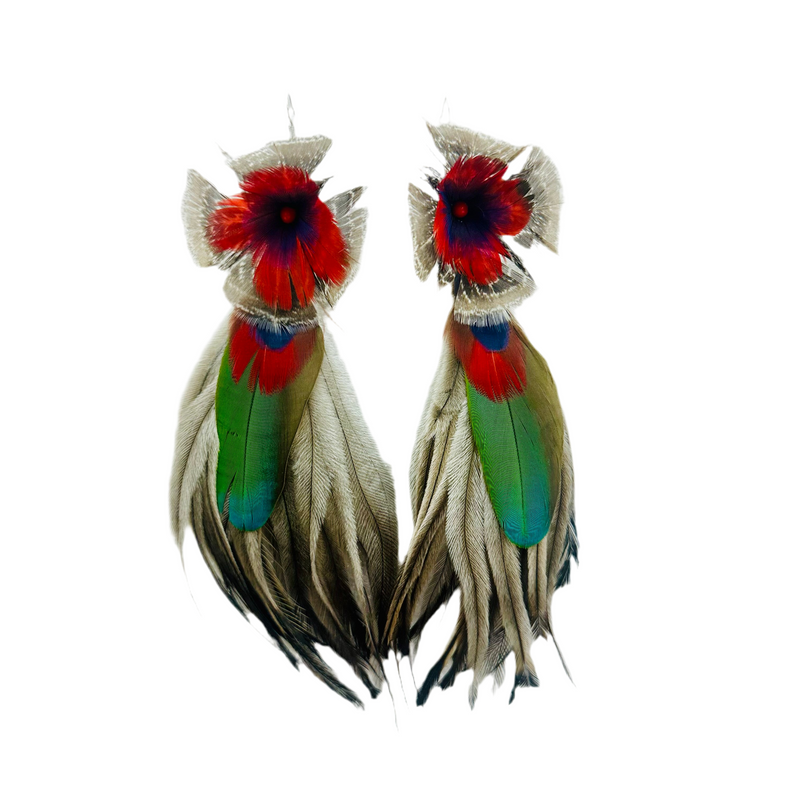 Feather Earrings - Flower 9