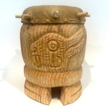 Drum (Huehuetl) - 10” tall Cuauhtli Tochtli