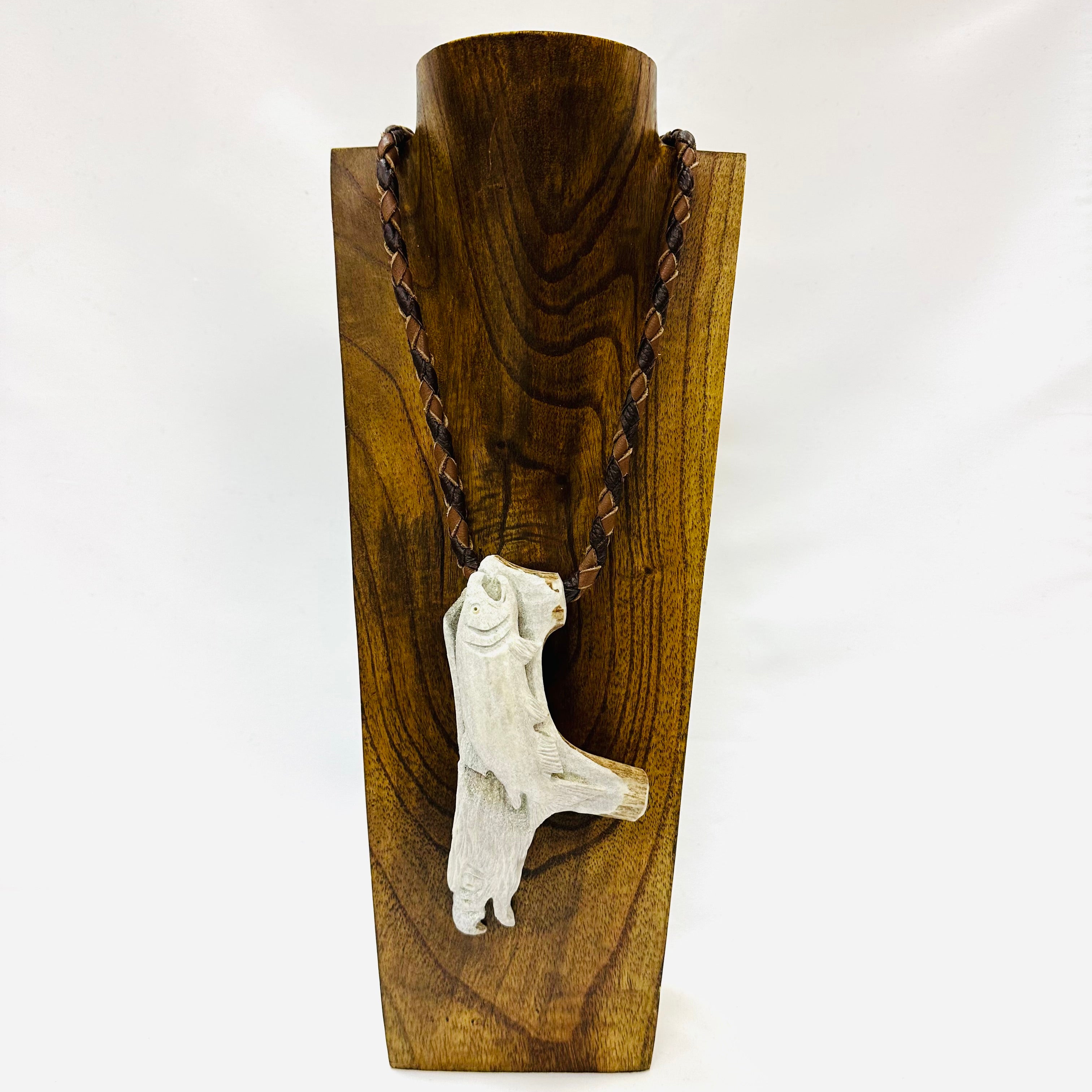 Necklace - Deer Antler Carved Pendant 4