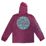 Windbreaker - Aztec Calendar - cardinal - button up