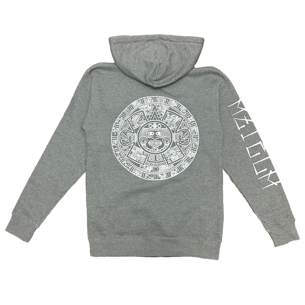 Hoodie - Aztec Calendar - Heather Grey