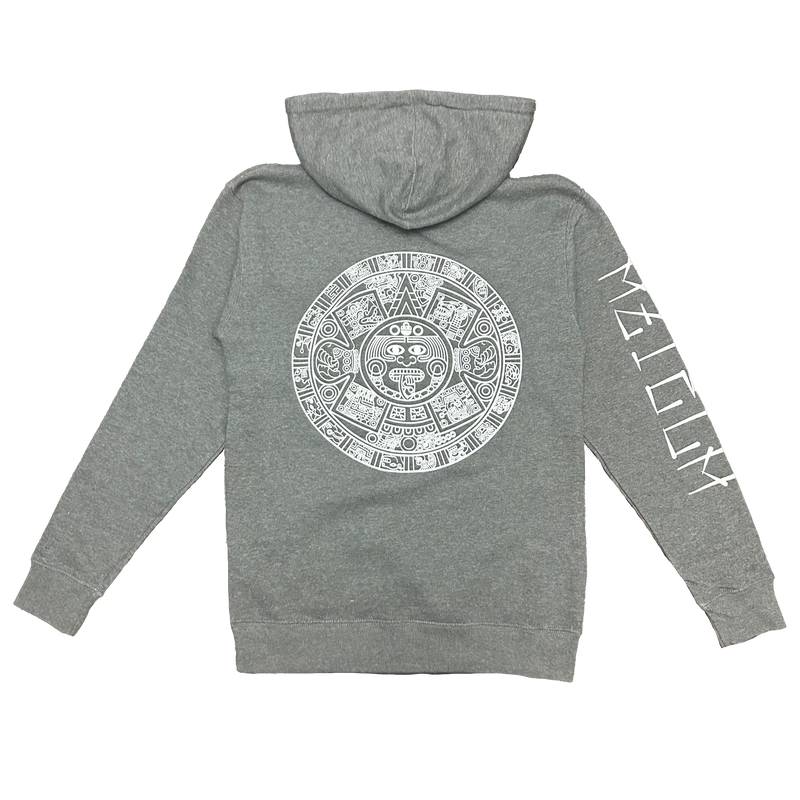 Hoodie - Aztec Calendar - Heather Grey